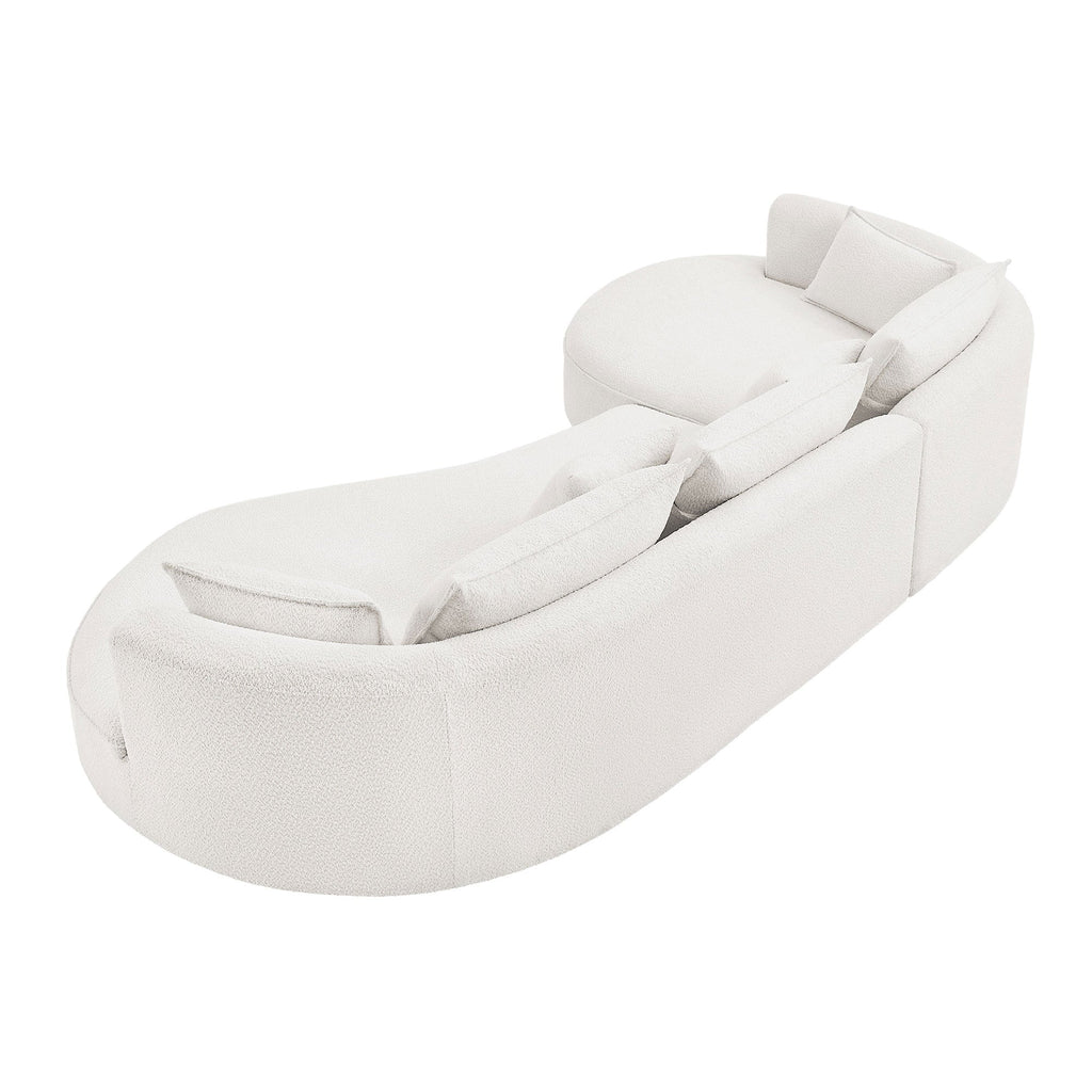 Curved Sofa with Ingenious Shape White