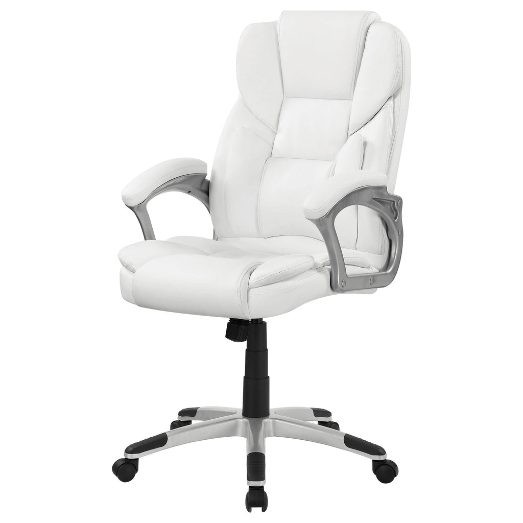Kaffir White Upholstered Adjustable Home Office Desk Chair