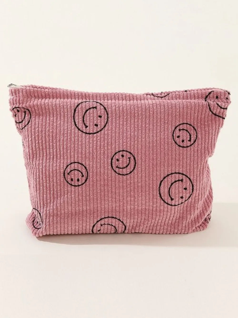 Zenana Corduroy Smile Clutch Bag With Pinstripe Print