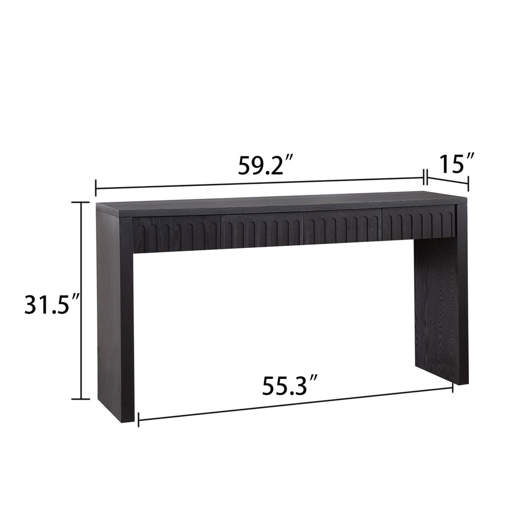 Modern Console Table With 4 Drawers, Entryway Table
