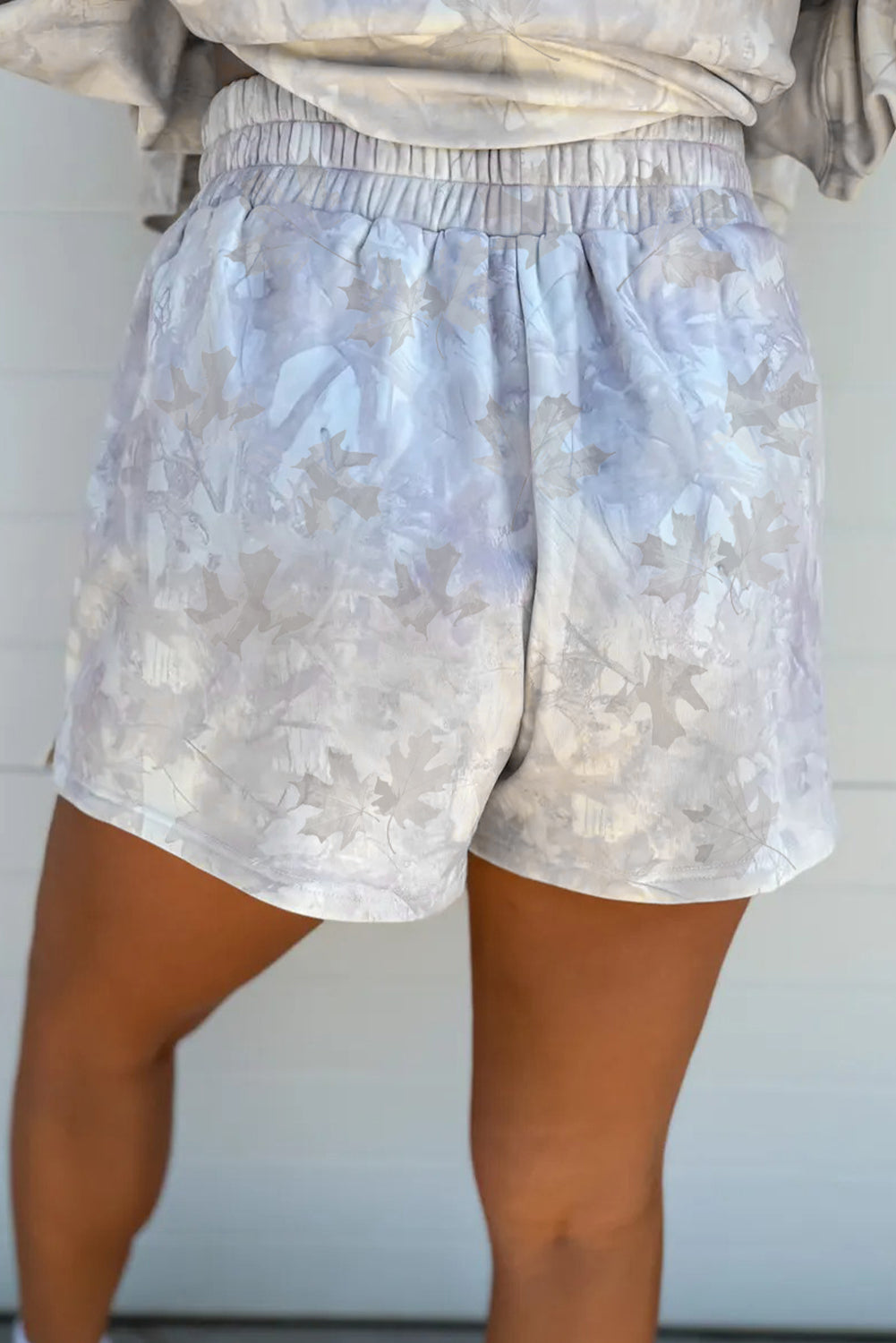 Camo Abstract Top and Elastic Waist Short Set