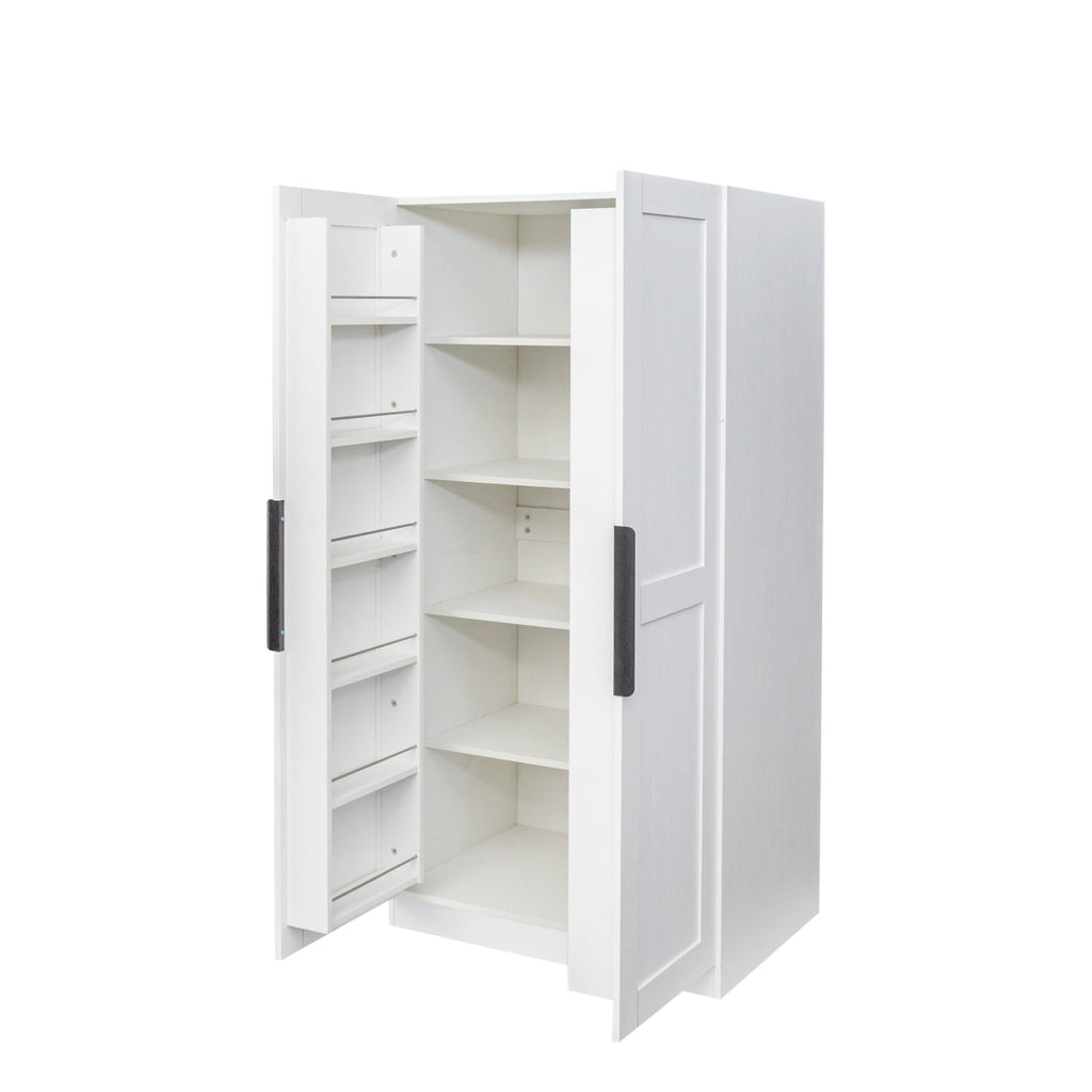62.99in Kitchen Pantry Cabinet, White Freestanding Buffet Cupboards Sideboard with Doors &  Shelves, Kitchen Pantry Storage Cabinet for Kitchen, Living Room and Dinning Room