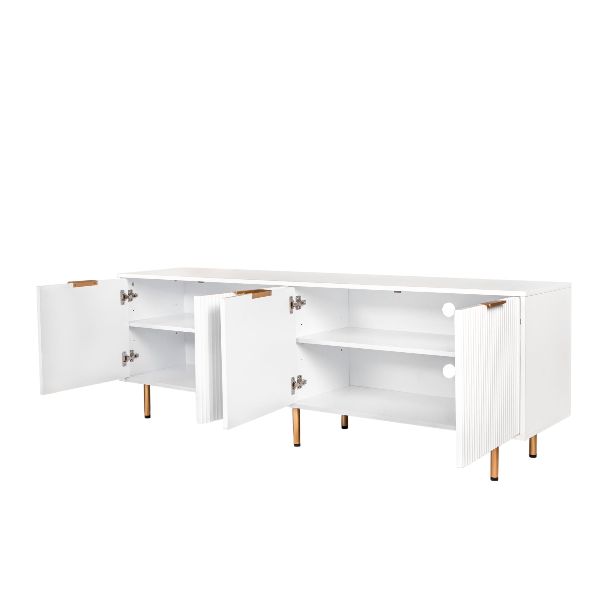 Modern warm white TV cabinet for 80 inch TV Stands, for Living Room Bedroom