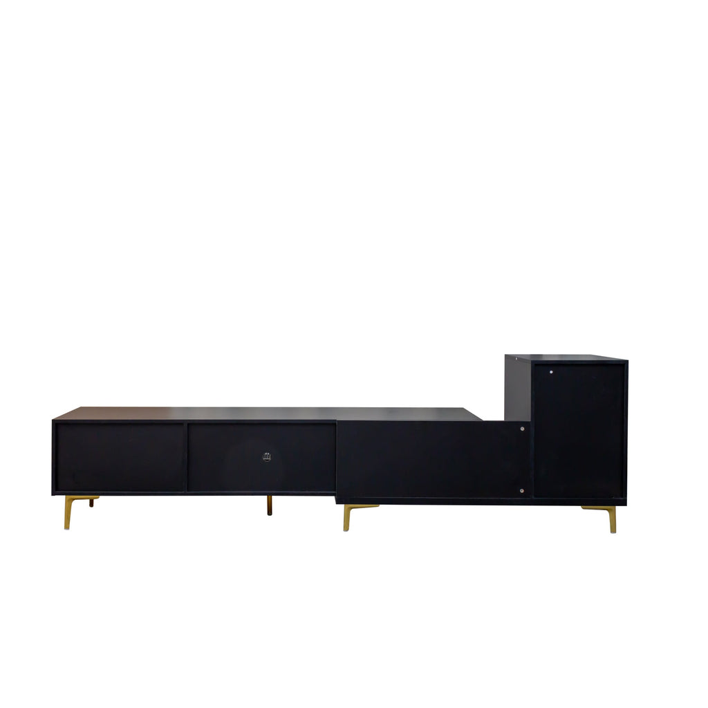 Wood Extendable TV Stand Rectangle Entertainment Center,Media TV Console for Living Room Bedroom