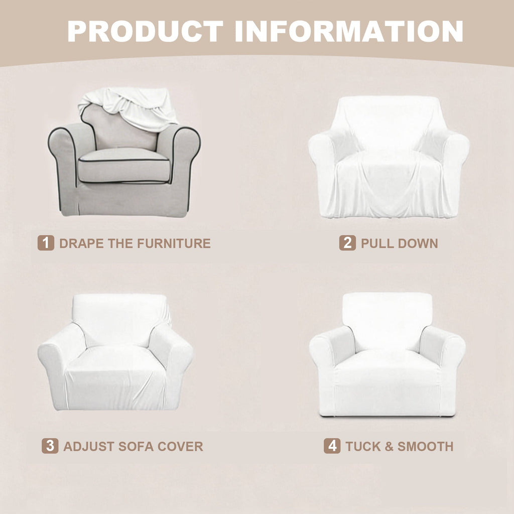 Golden Stars on White Background Single Seater Sofa Chair Cover | Ships from USA