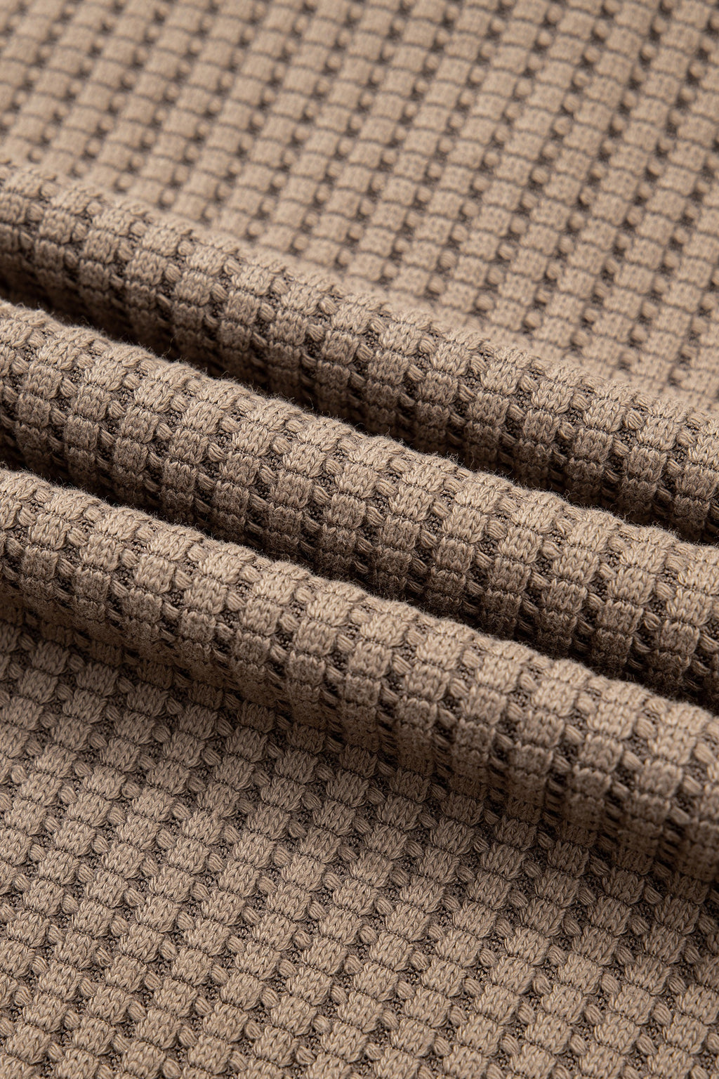Solid Textured Knit Snap Button Collar Top