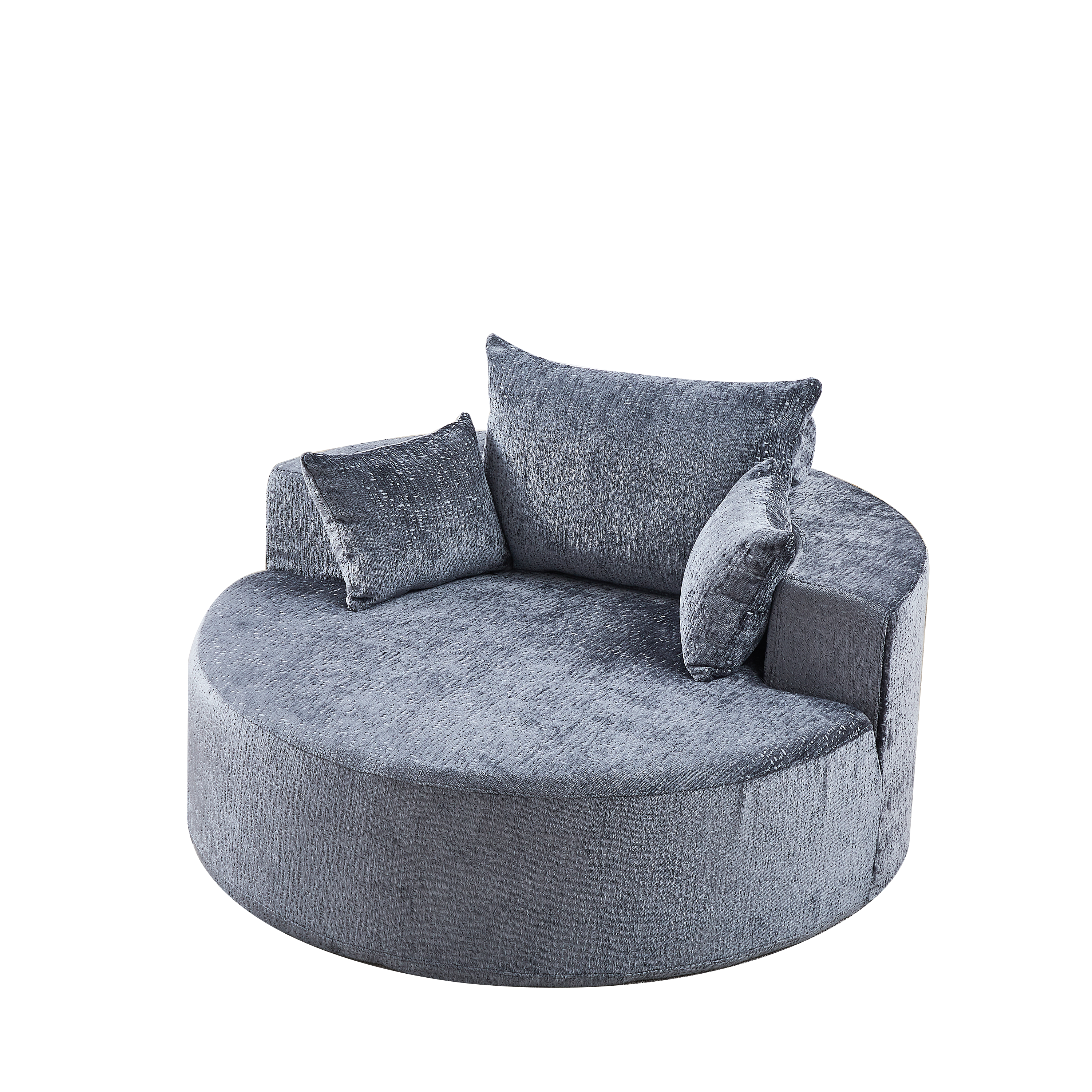 55''L Chenille Sponge single sofa,No Assembly Required,Fluffy Modern Sleeper Chair for Living room, Bedroom, Lounge and Projection Room(Not a swivel chair.)