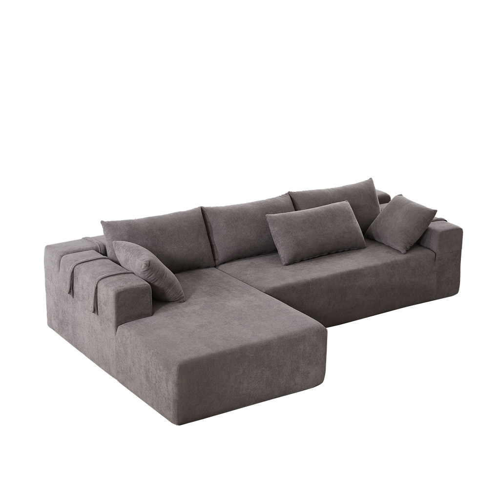 Modern Chenille Upholstered Sectional Sofa Couch Set,Modular 108' L Shaped Sectional Living Room Sofa Set With 6 Pillows,Free Combination Sofa Couch for Living Room,Bedroom(Left Chaise)W834P240001