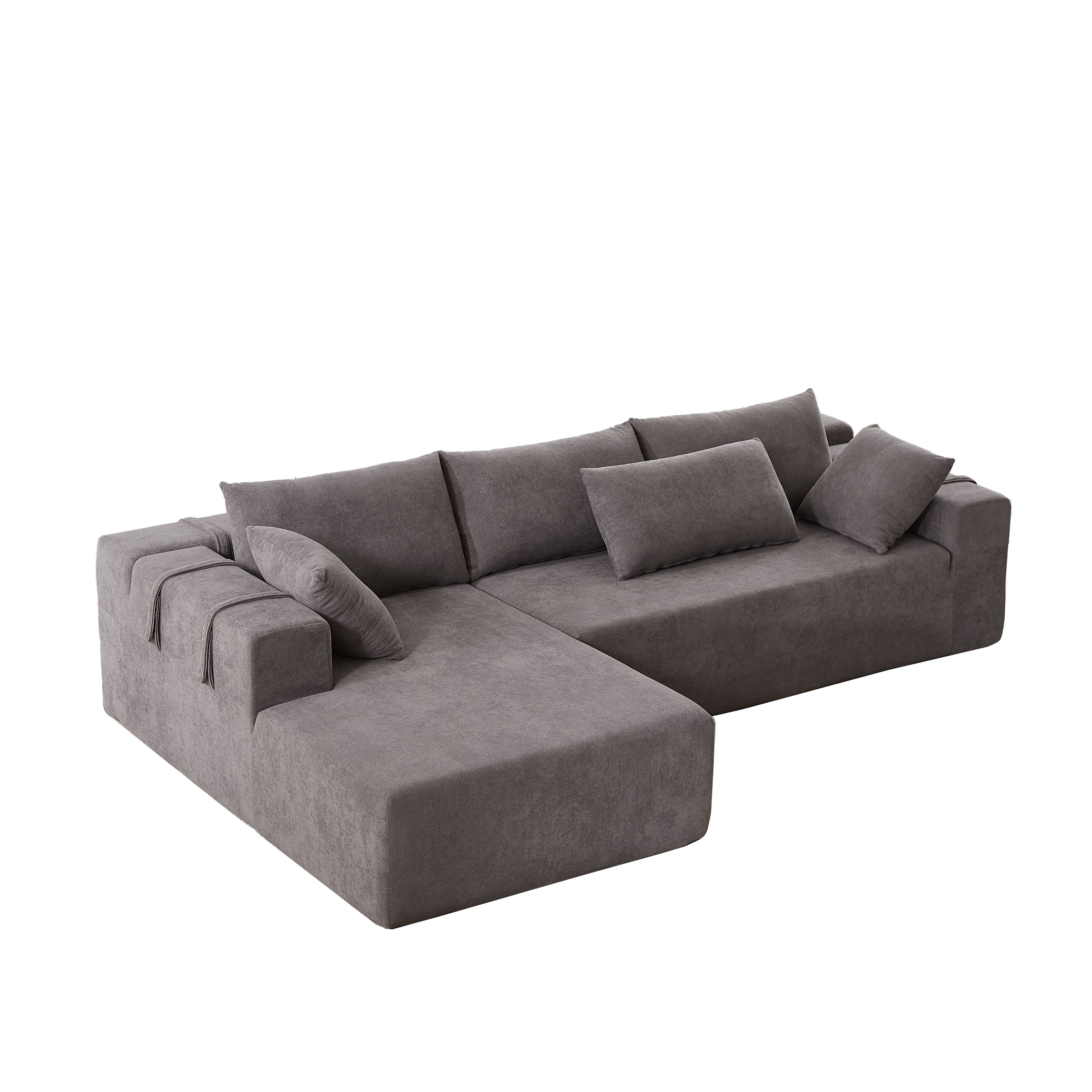 Modern Chenille Upholstered Sectional Sofa Couch Set,Modular 108' L Shaped Sectional Living Room Sofa Set With 6 Pillows,Free Combination Sofa Couch for Living Room,Bedroom(Left Chaise)W834P240001