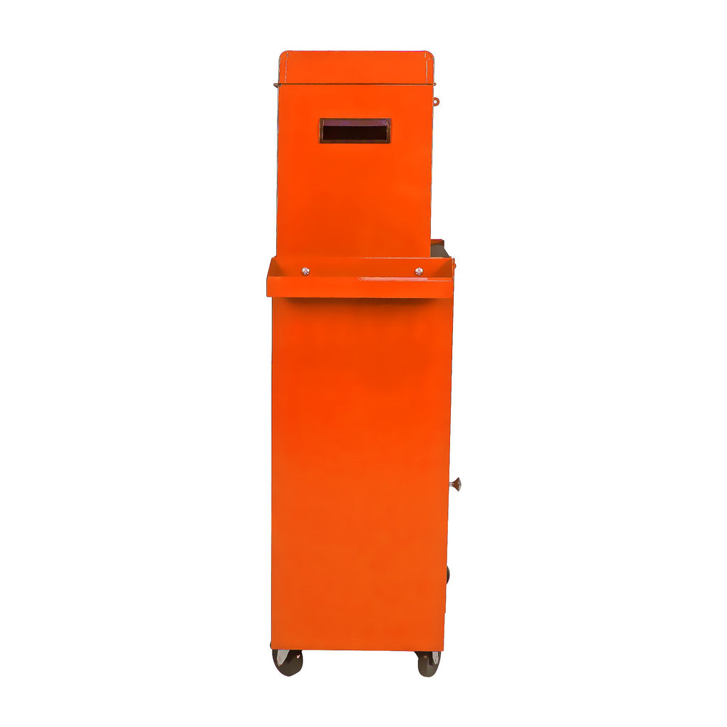 Rolling Tool Chest, 5-Drawer Tool Box Organizer w/Lockable Wheels & Sliding Drawers & Detachable Top & Adjustable Shelf, Tool Storage Cabinet for Garage Workshop(Orange)