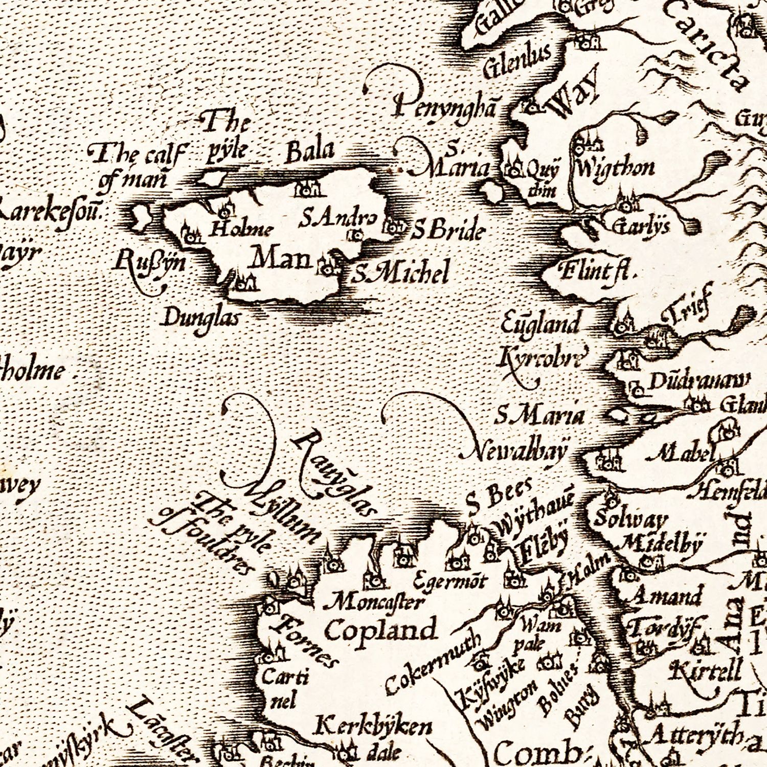 Vintage Map of England, Scotland, Ireland 1570