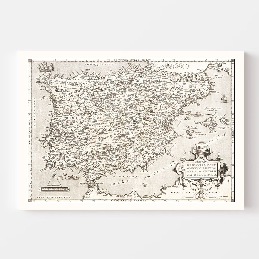 Vintage Map of Portugal 1570