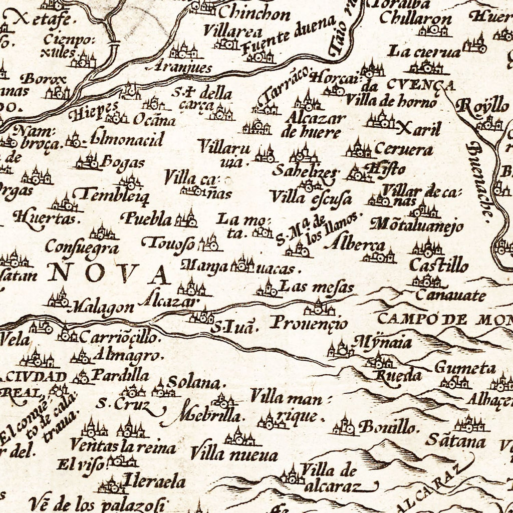 Vintage Map of Portugal 1570