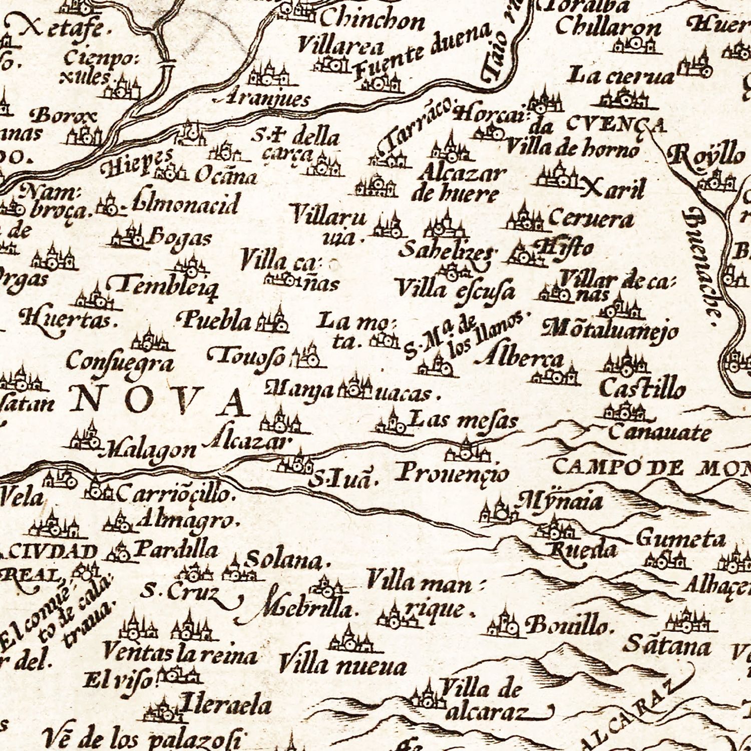 Vintage Map of Portugal 1570