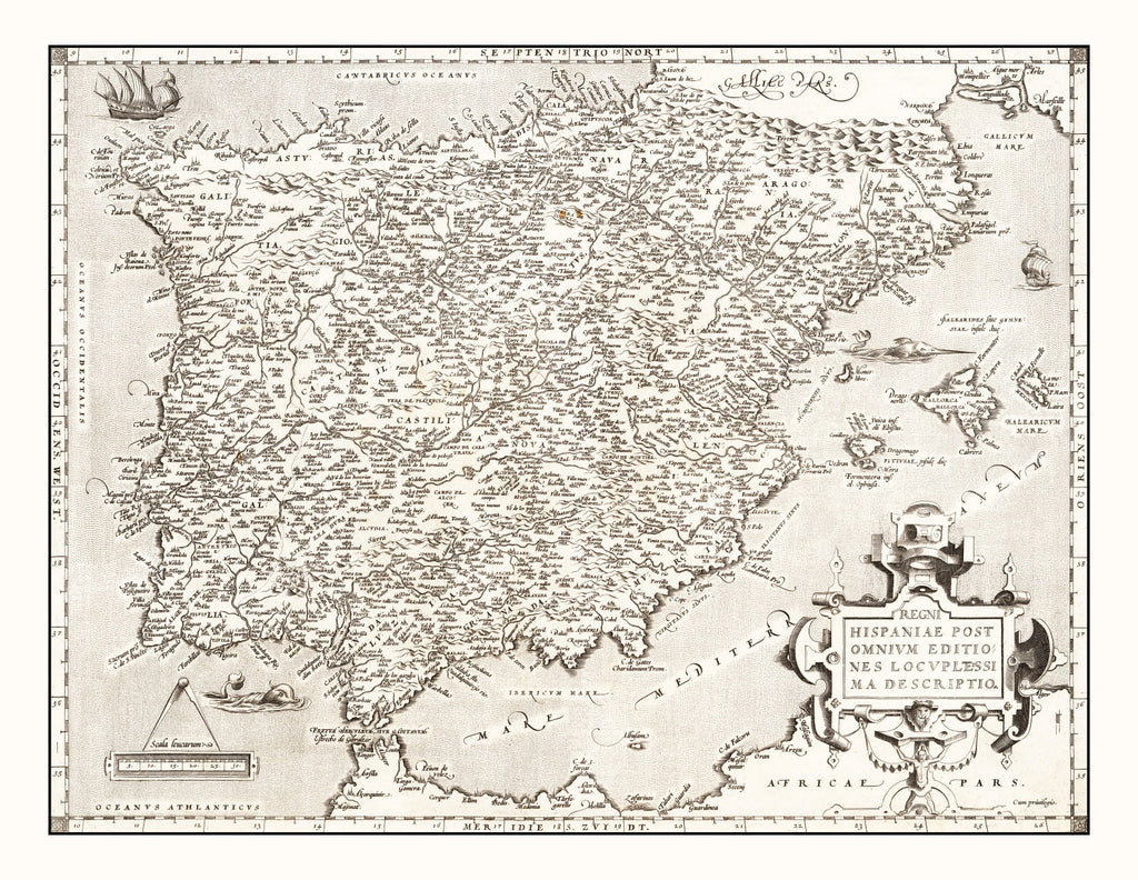 Vintage Map of Portugal 1570