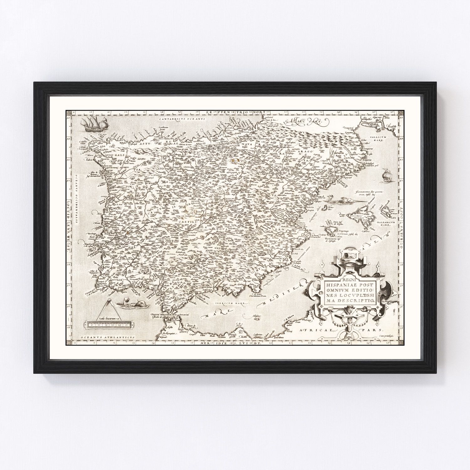 Vintage Map of Portugal 1570