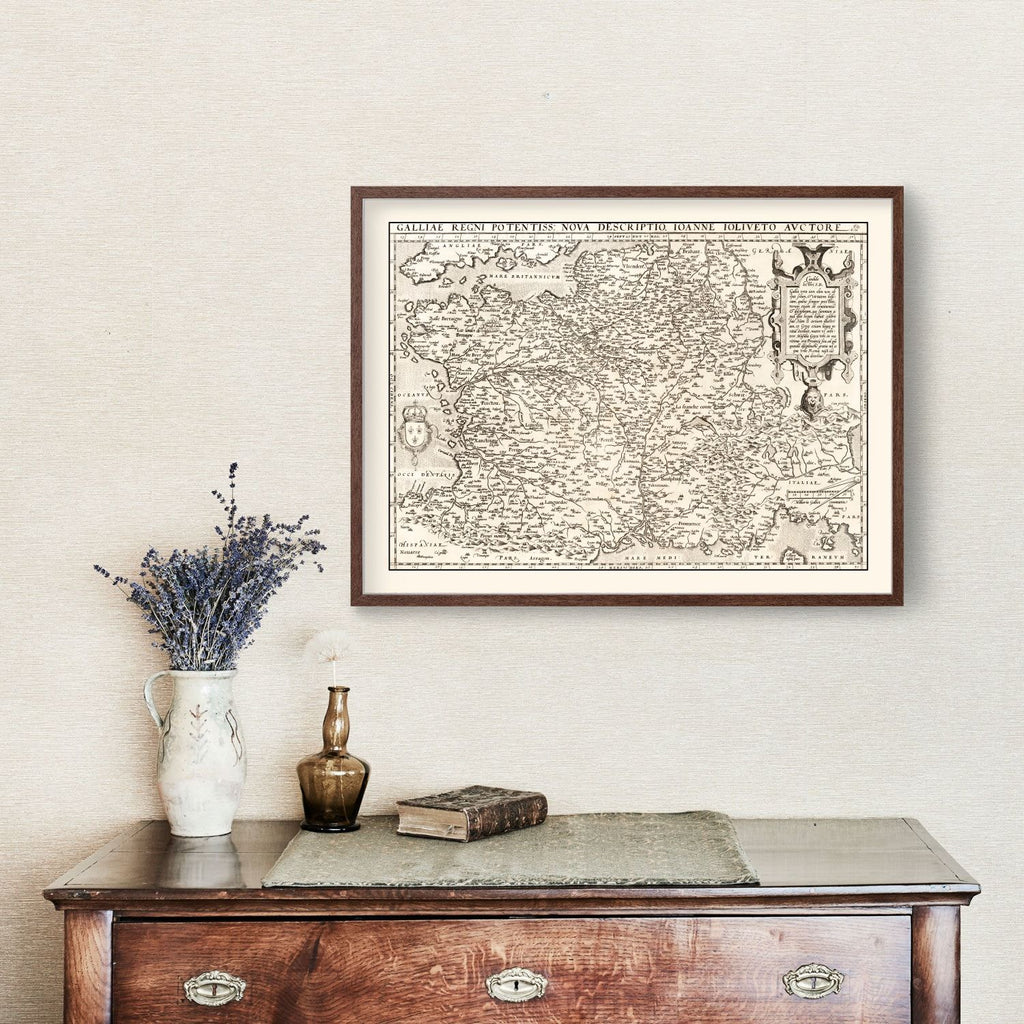 Vintage Map of France 1570