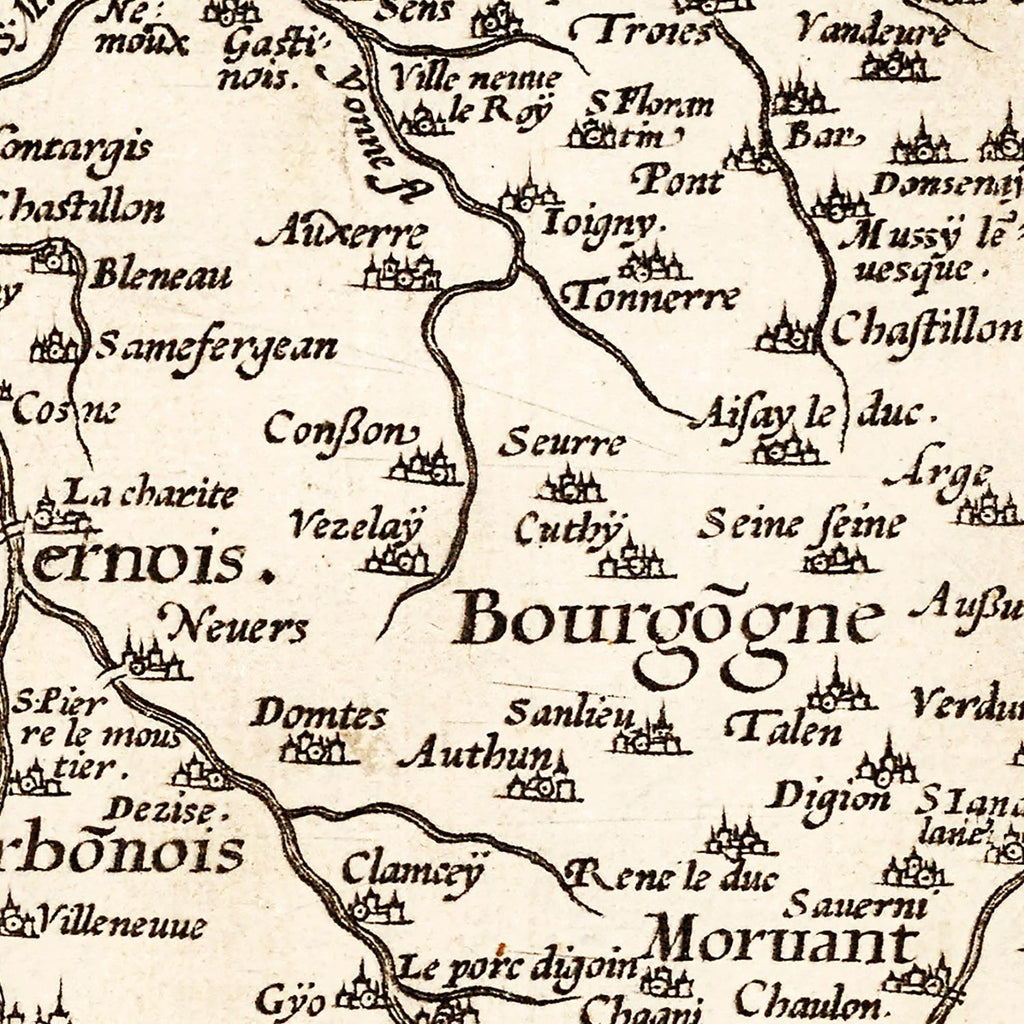 Vintage Map of France 1570