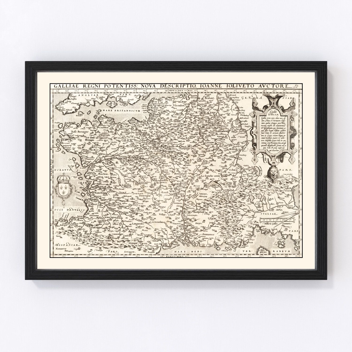Vintage Map of France 1570