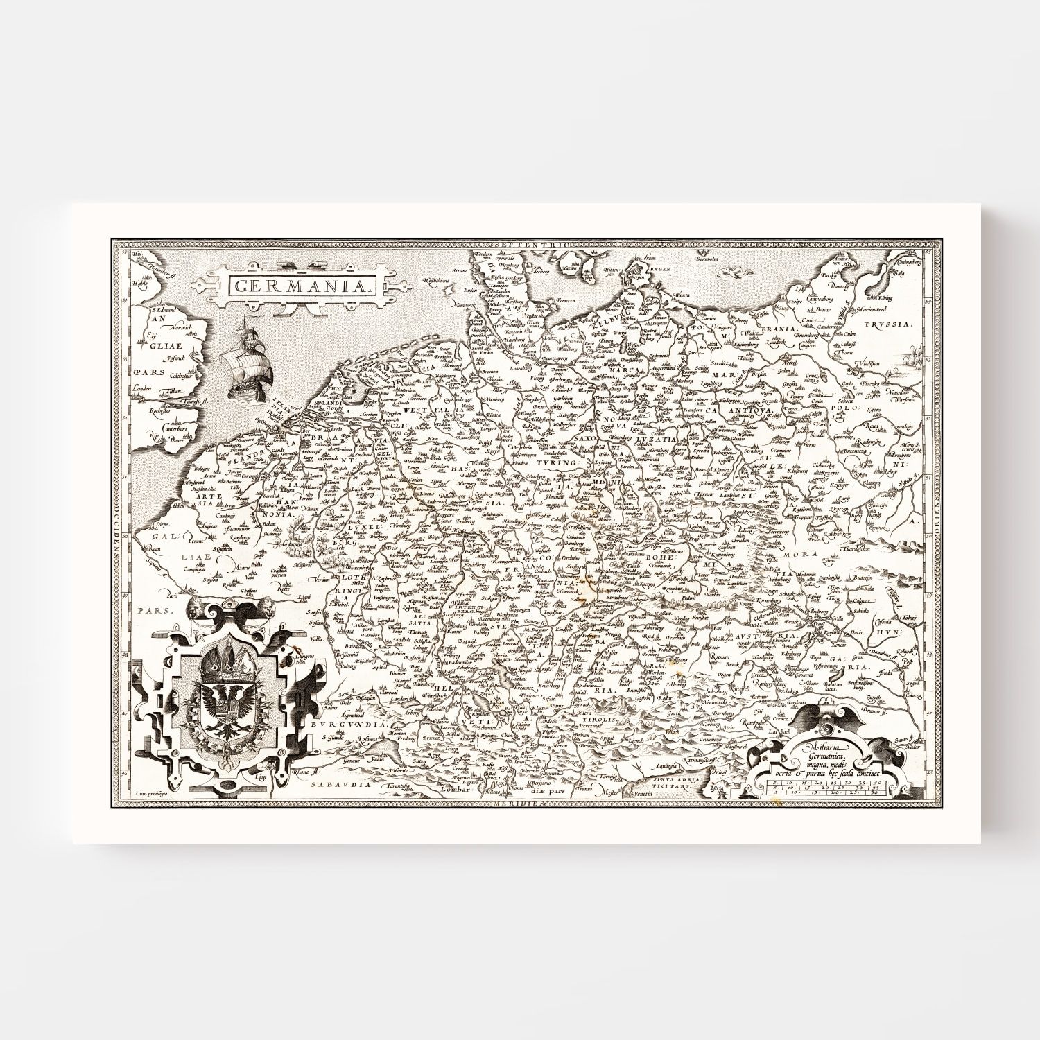 Vintage Map of Germania 1570