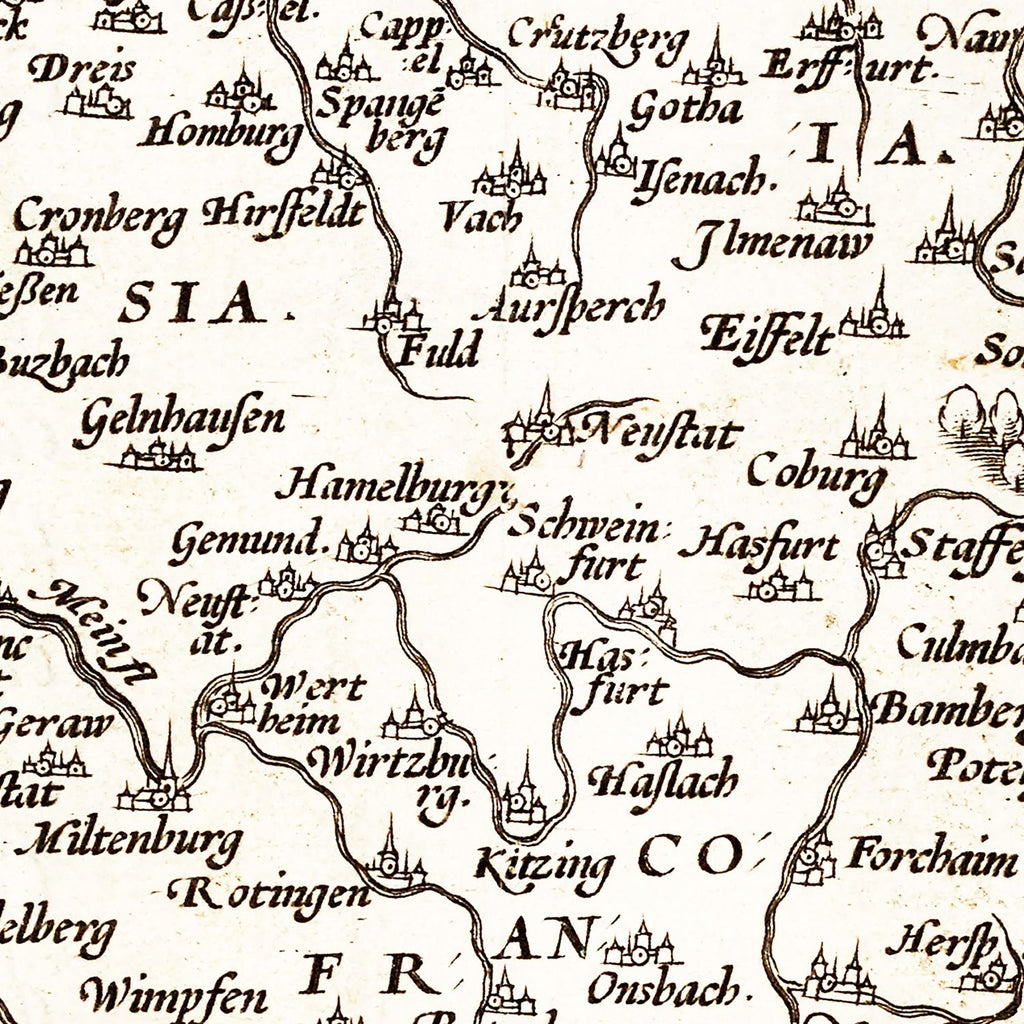 Vintage Map of Germania 1570