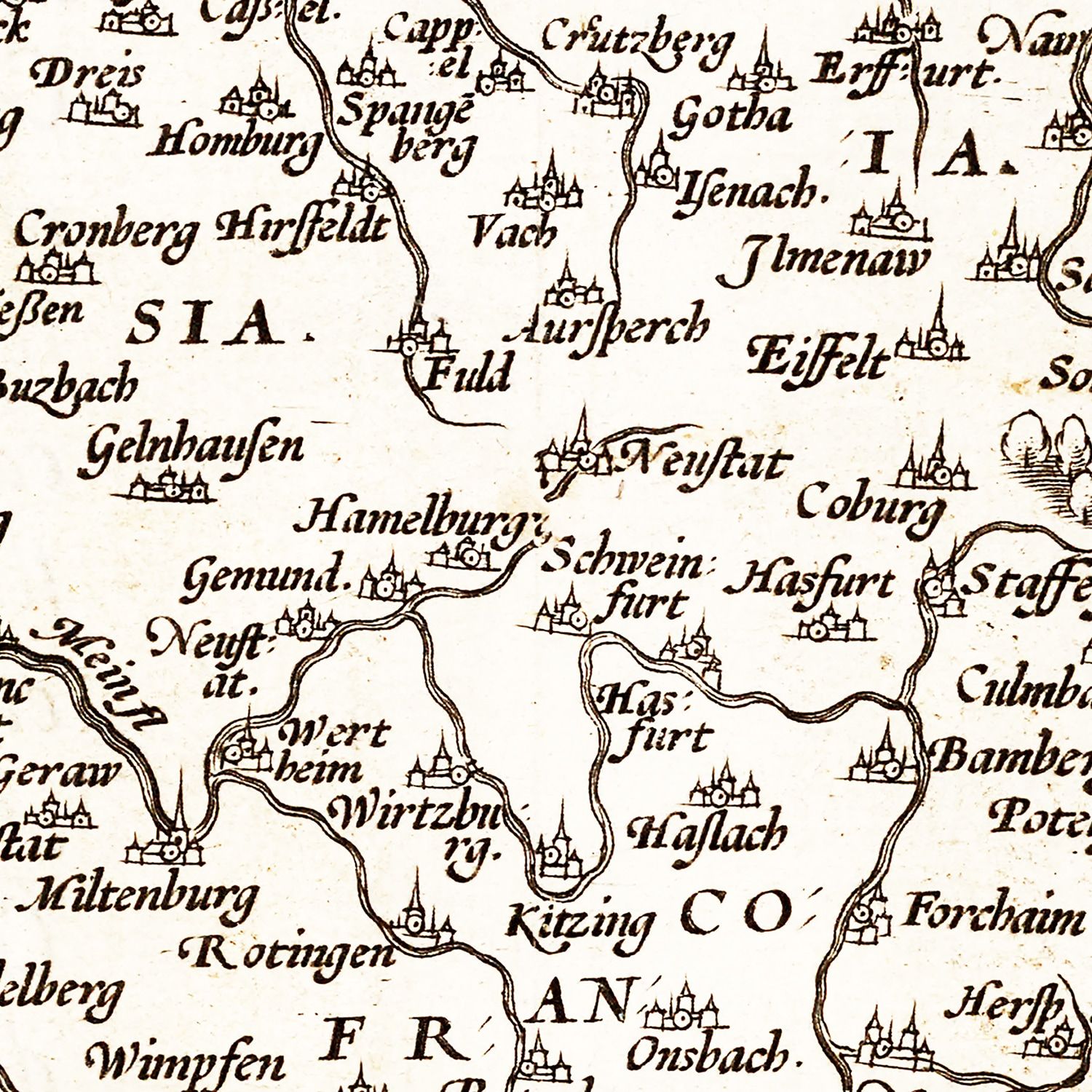 Vintage Map of Germania 1570