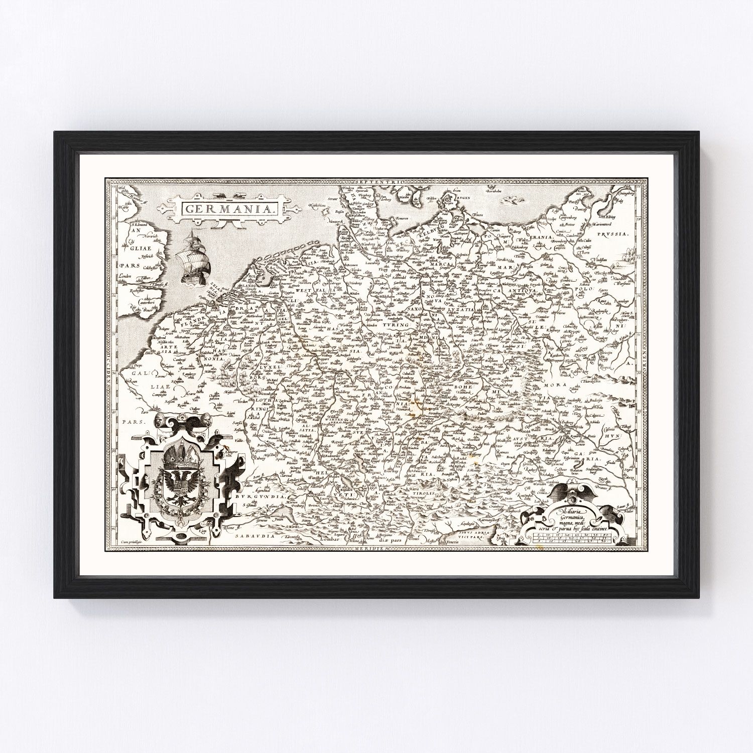 Vintage Map of Germania 1570