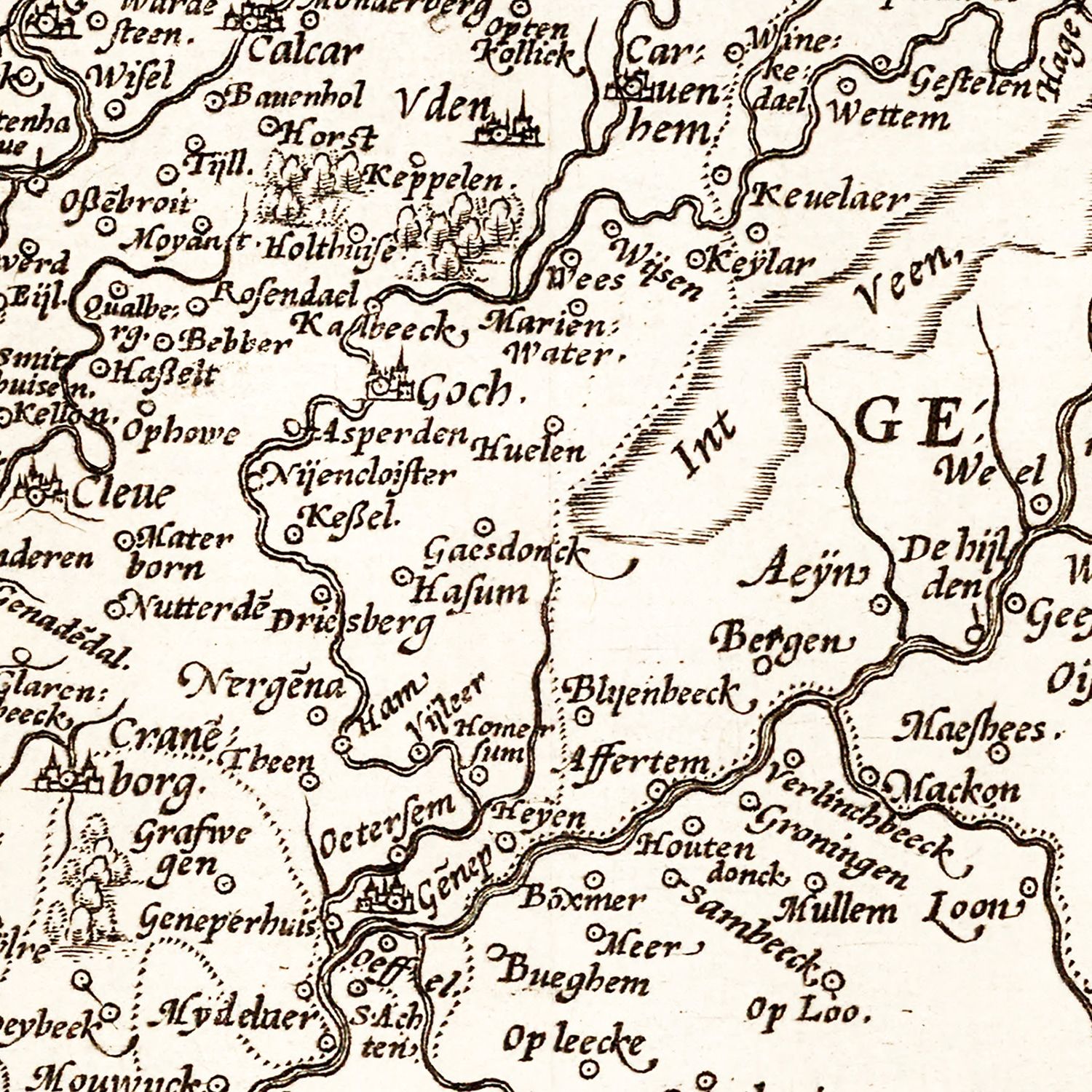 Vintage Map of Germany 1570