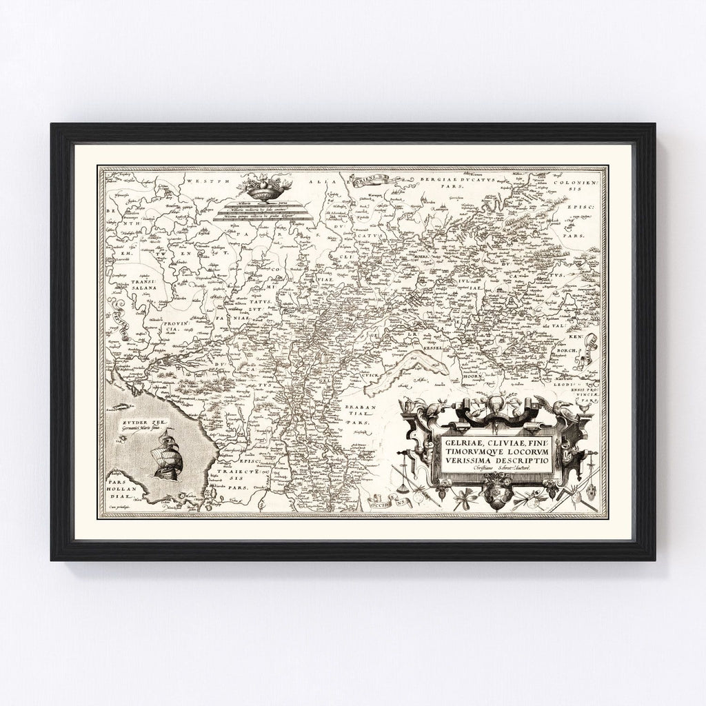Vintage Map of Germany 1570