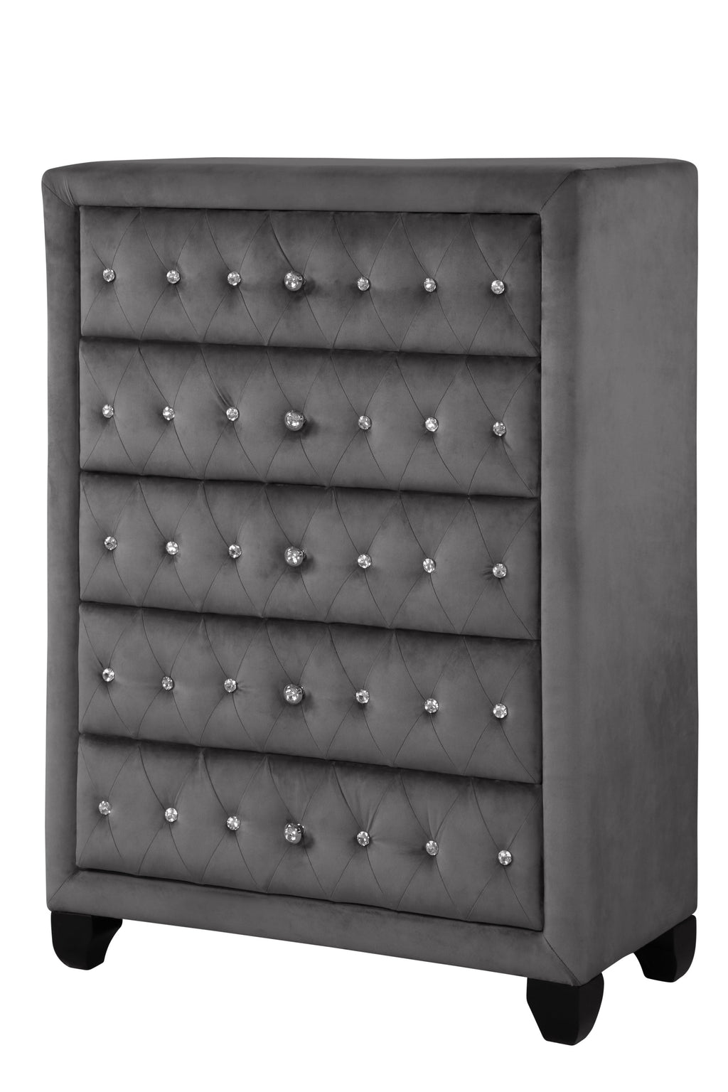 HAZEL Queen 5 Pc Tufted Upholstery Bedroom Set Made with Wood In Gray(CA INVENTORY)