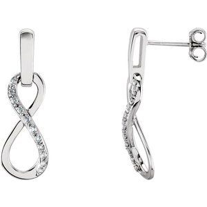 14K White Gold 1/10 CTW Natural Diamond Infinity-Inspired Earrings
