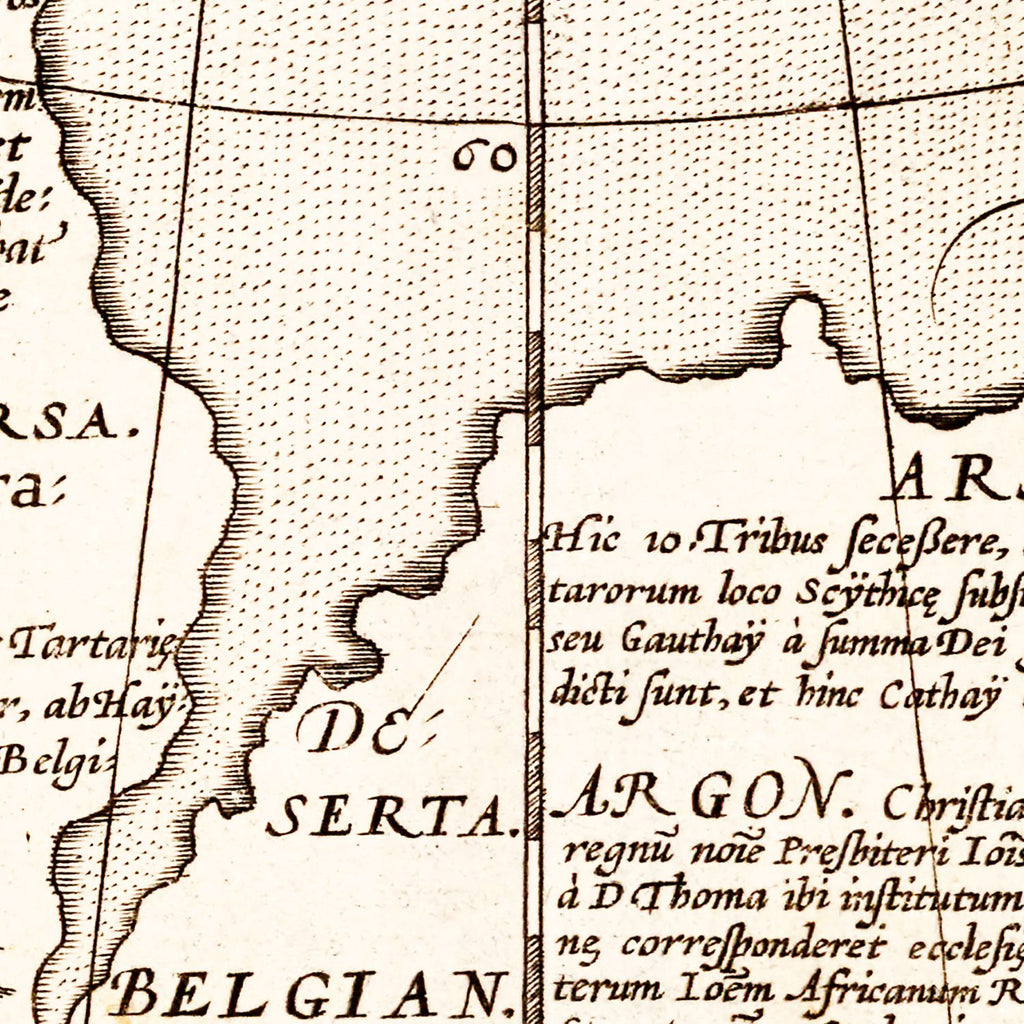 Vintage Map of Russia, Japan & China 1570