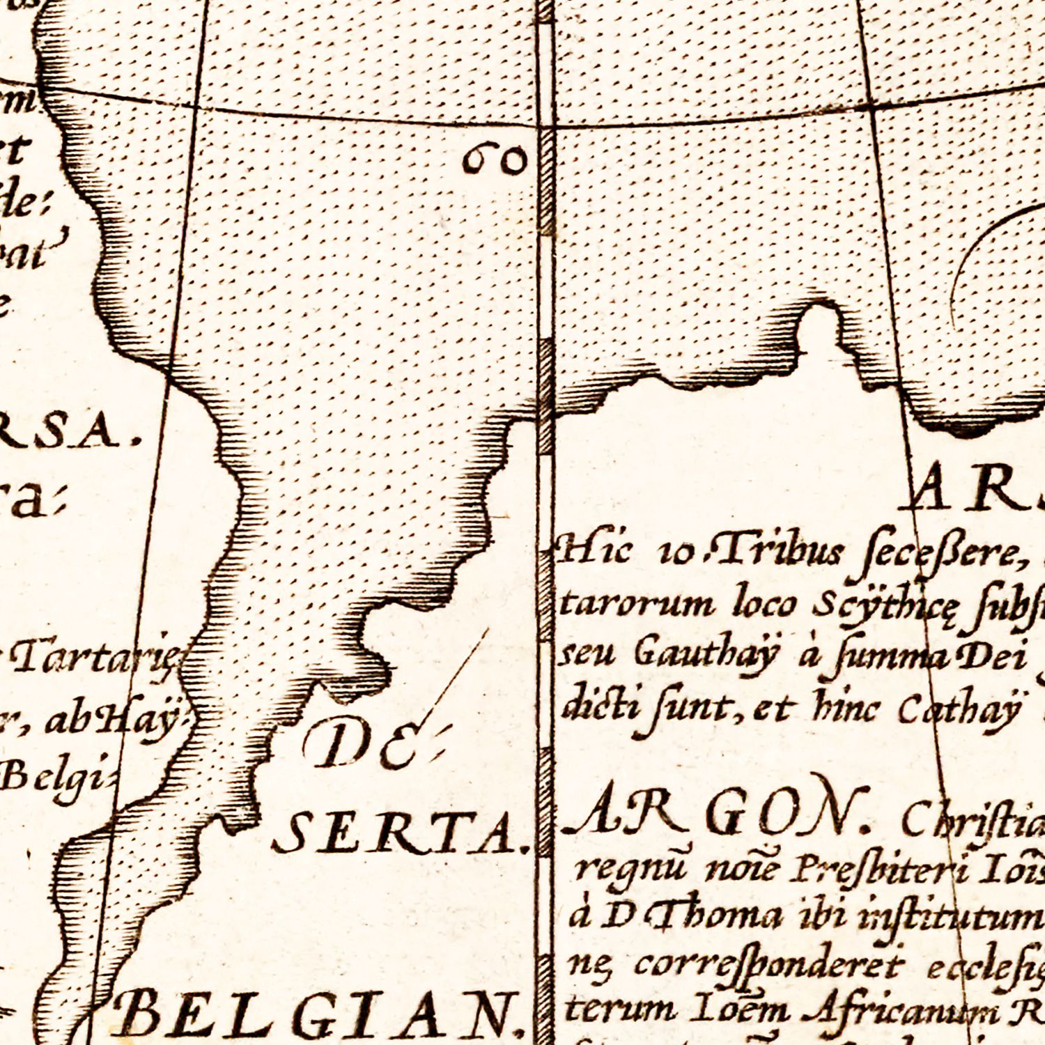 Vintage Map of Russia, Japan & China 1570