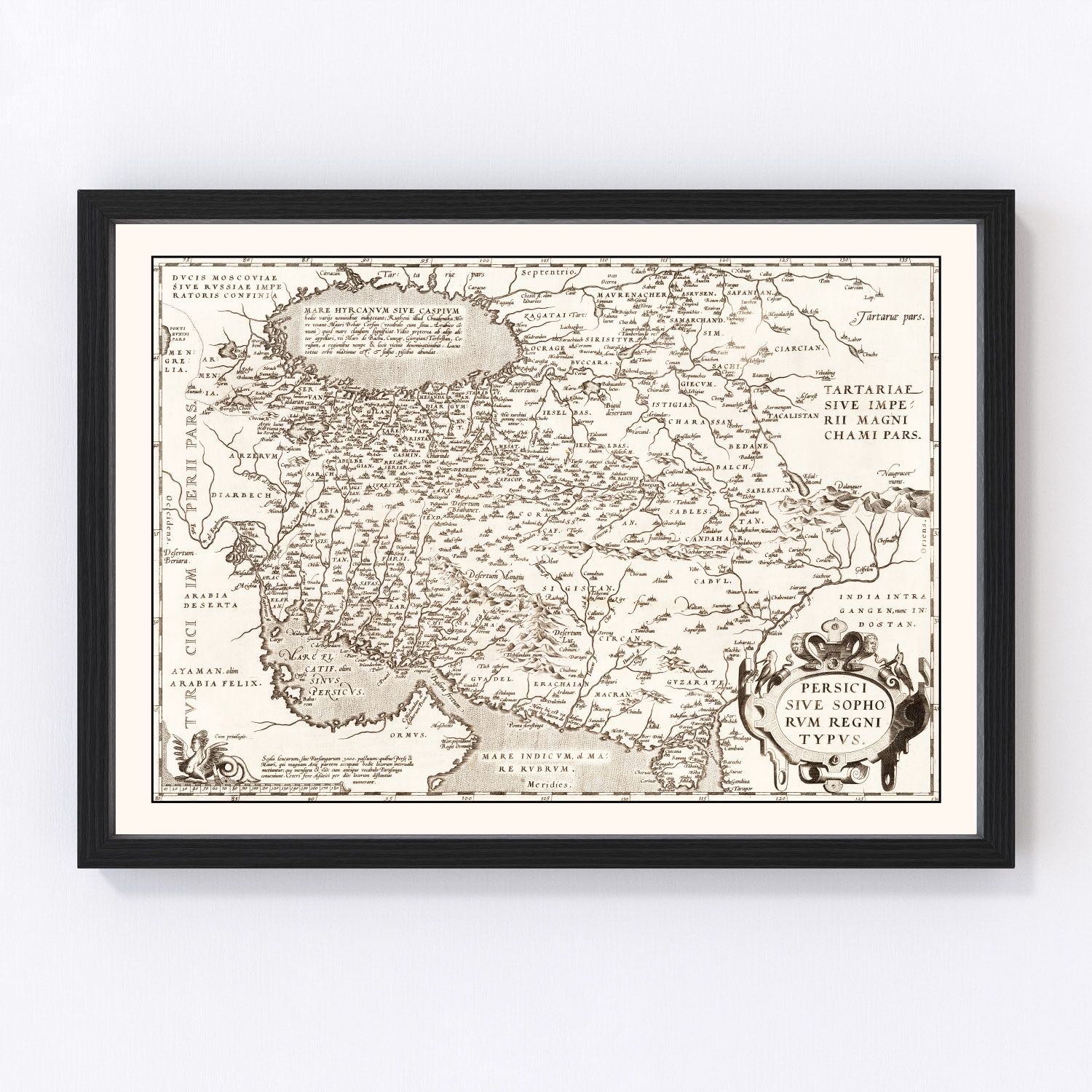 Vintage Map of Persian Empire, 1570