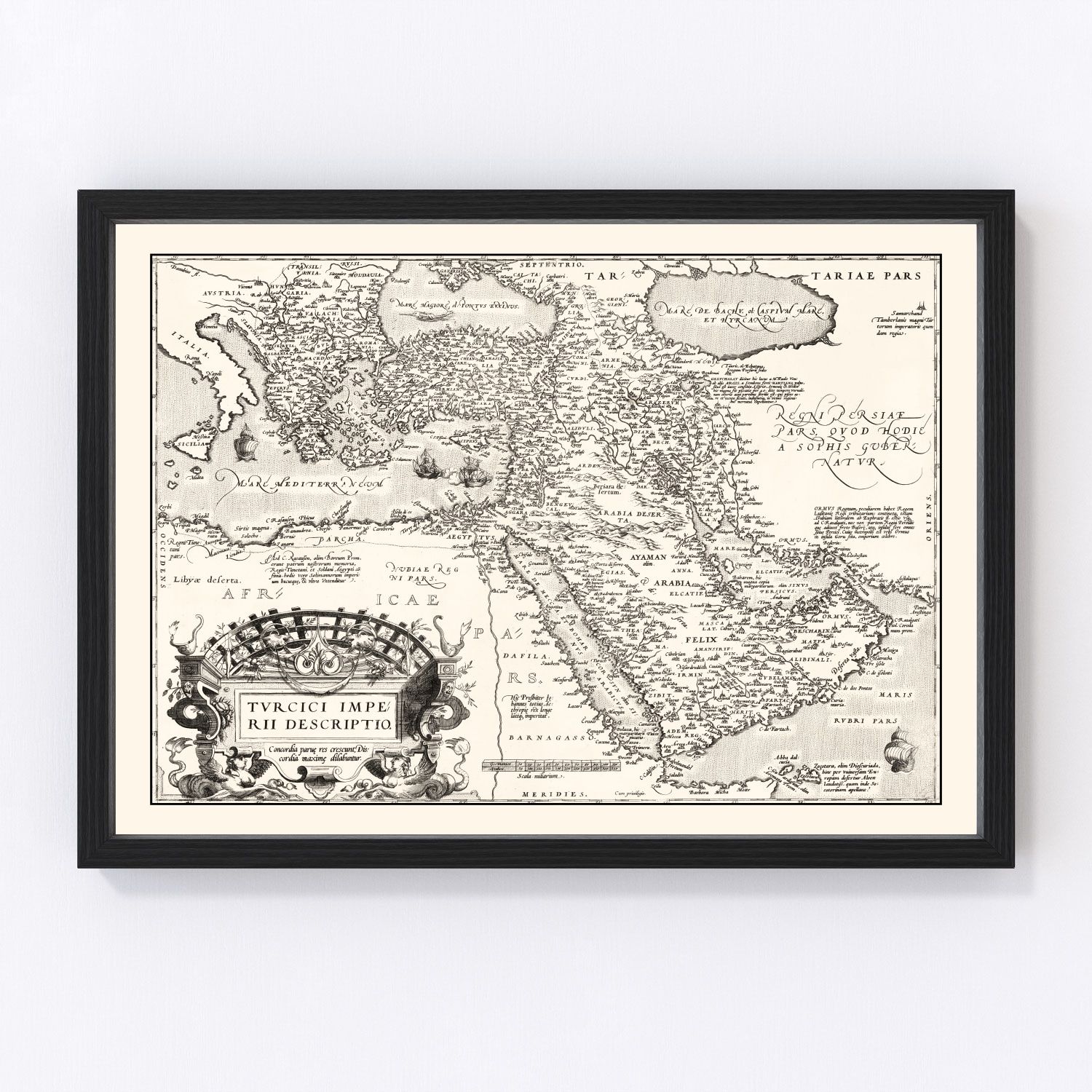 Vintage Map of Turkish Empire, 1570