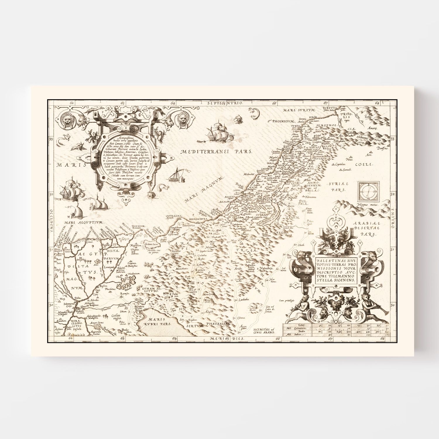 Vintage Map of The Holy Lands, 1570