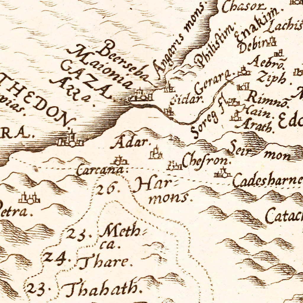 Vintage Map of The Holy Lands, 1570