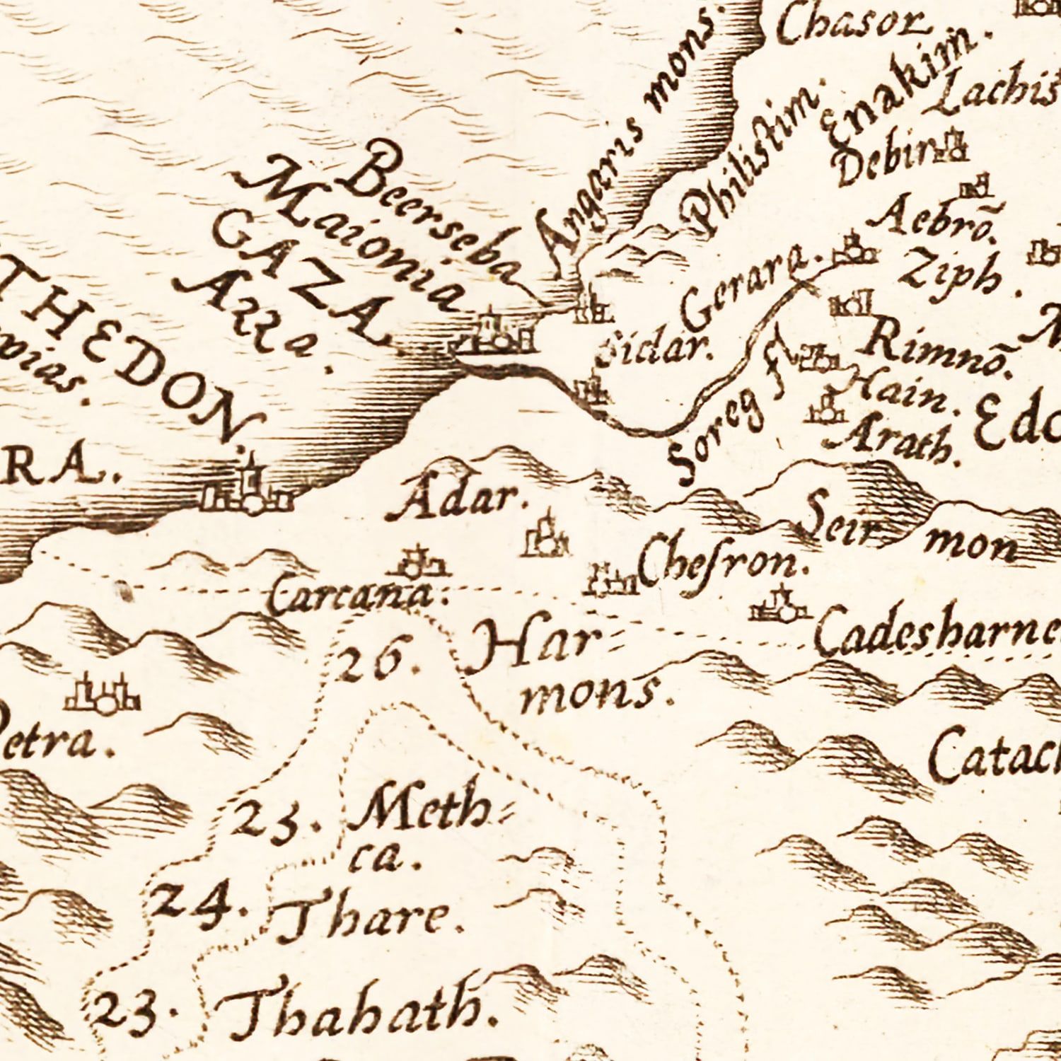 Vintage Map of The Holy Lands, 1570