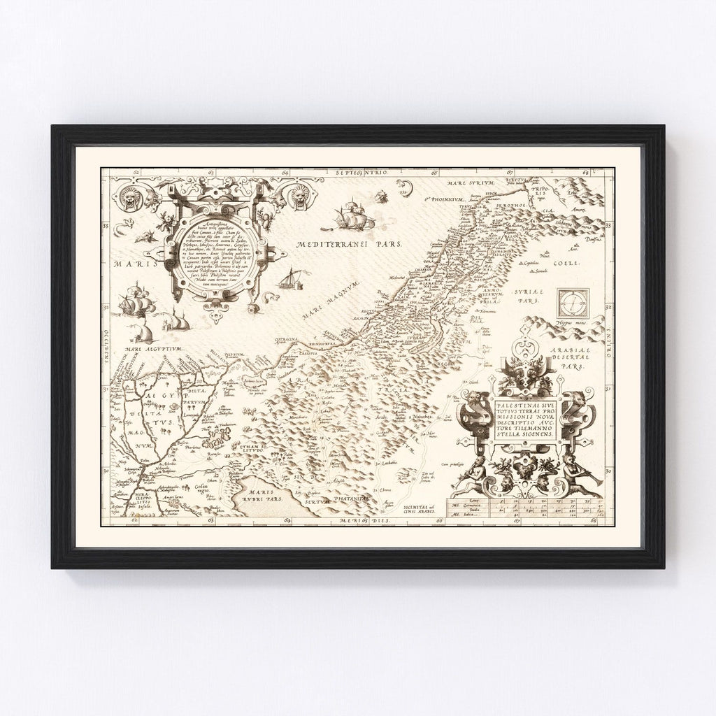 Vintage Map of The Holy Lands, 1570