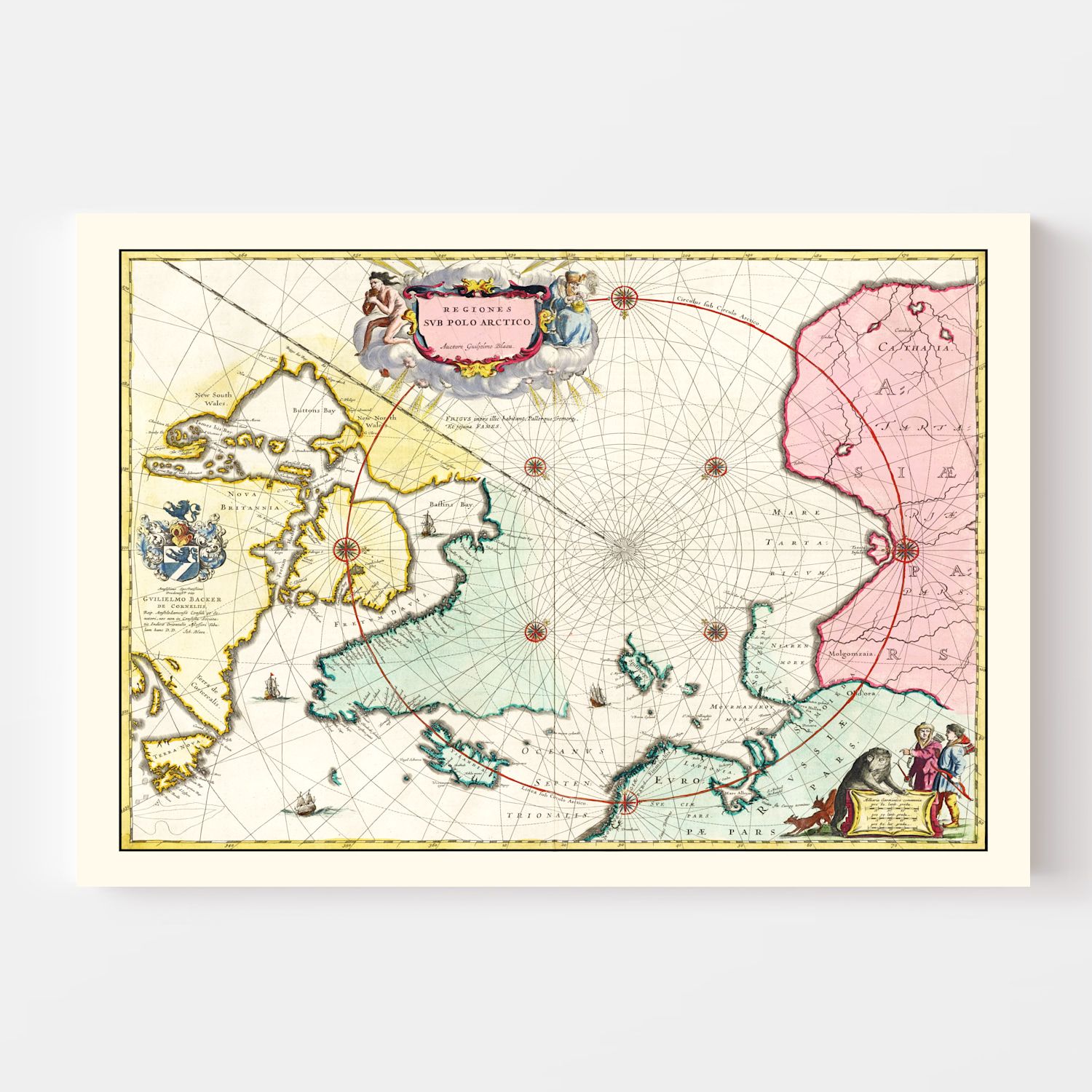 Vintage Map of North Pole, 1665