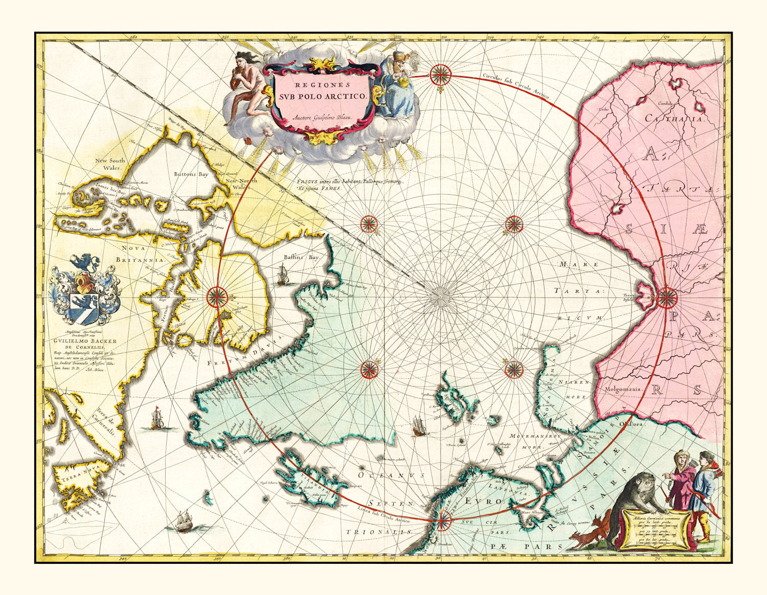 Vintage Map of North Pole, 1665
