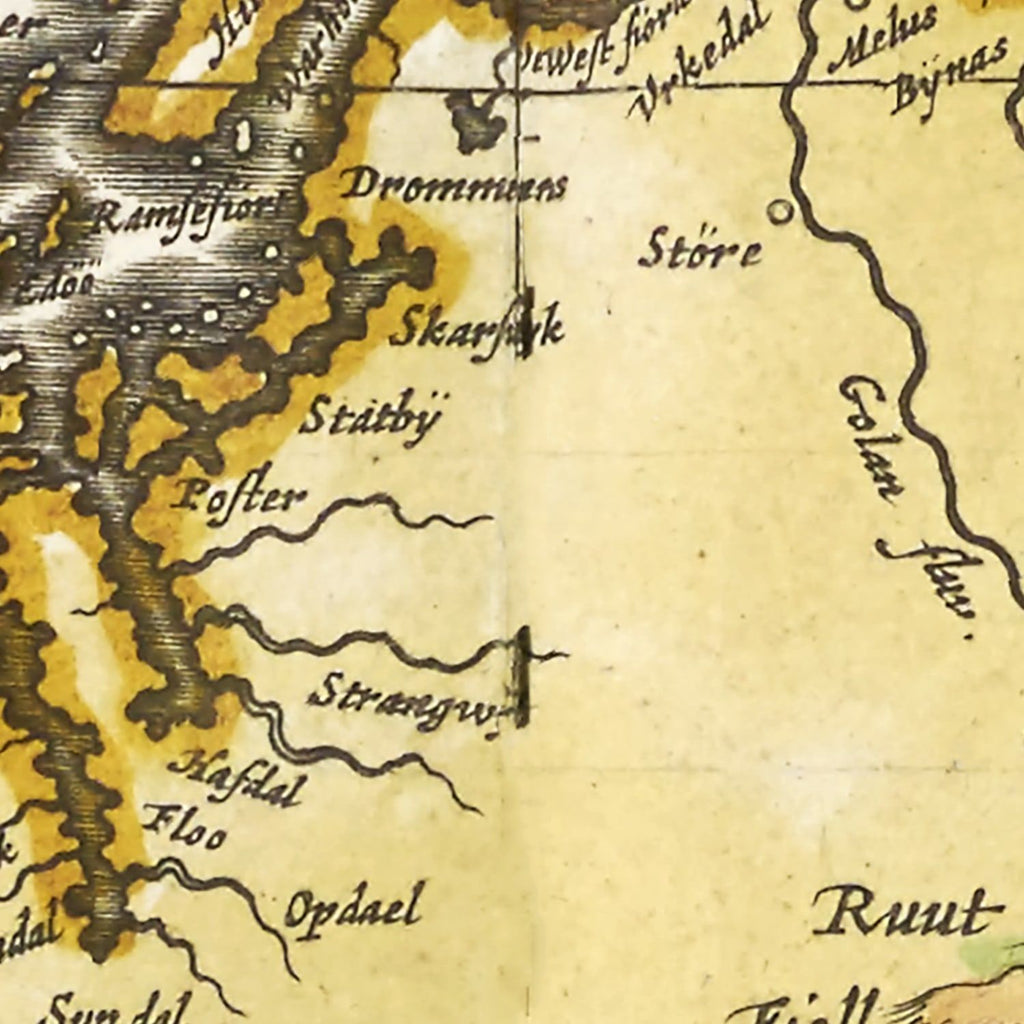 Vintage Map of Norway 1665
