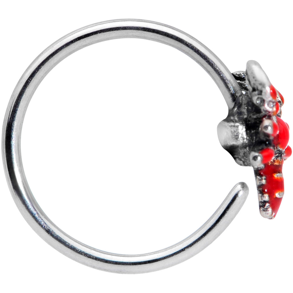 20G 5/16 Red Atlantic Lobster Nose Hoop