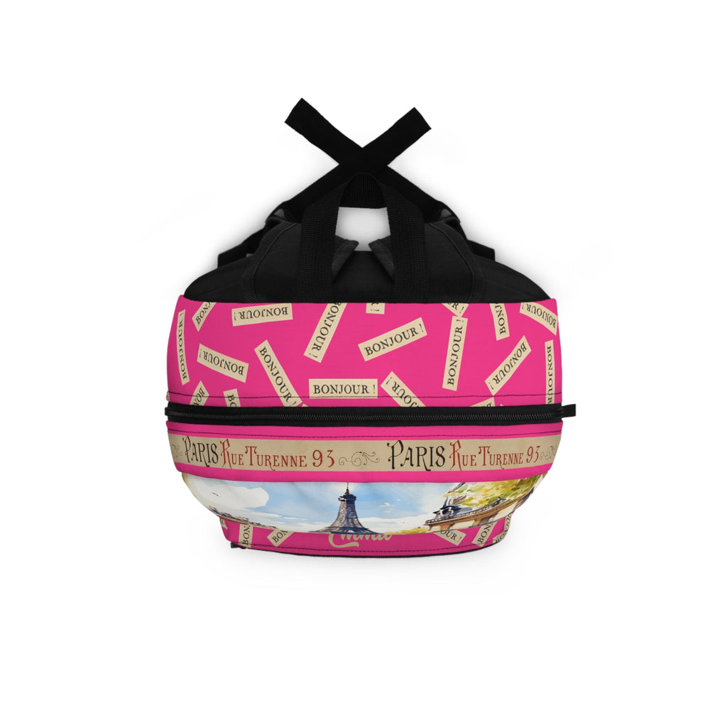Parisian Street Art Backpack, Trendy School Bag, Travel Backpack, Vibrant Paris Design Bookbag, Unique Gift for Students