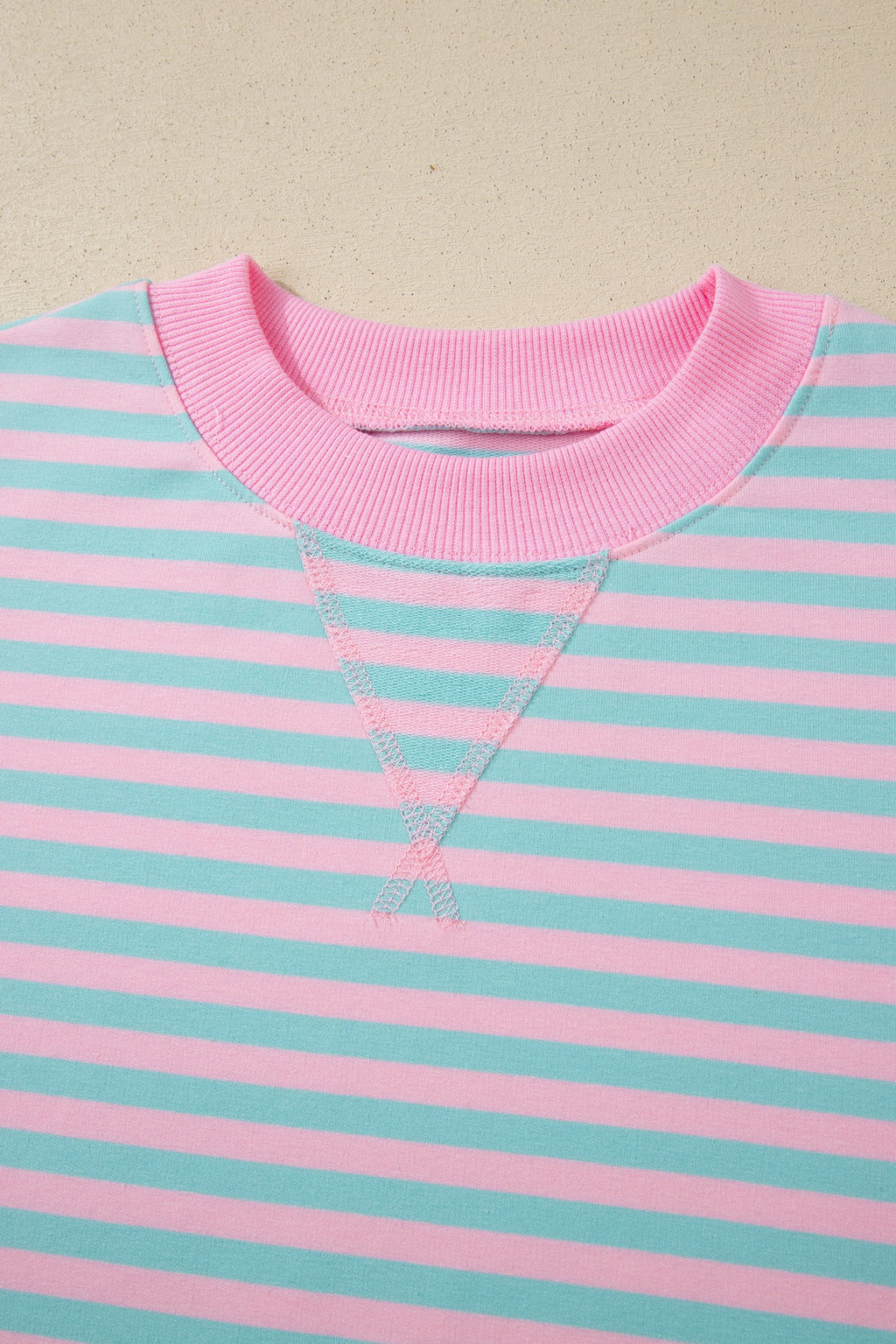 Stripe Colorblock Pullover & Pull-On Shorts Set