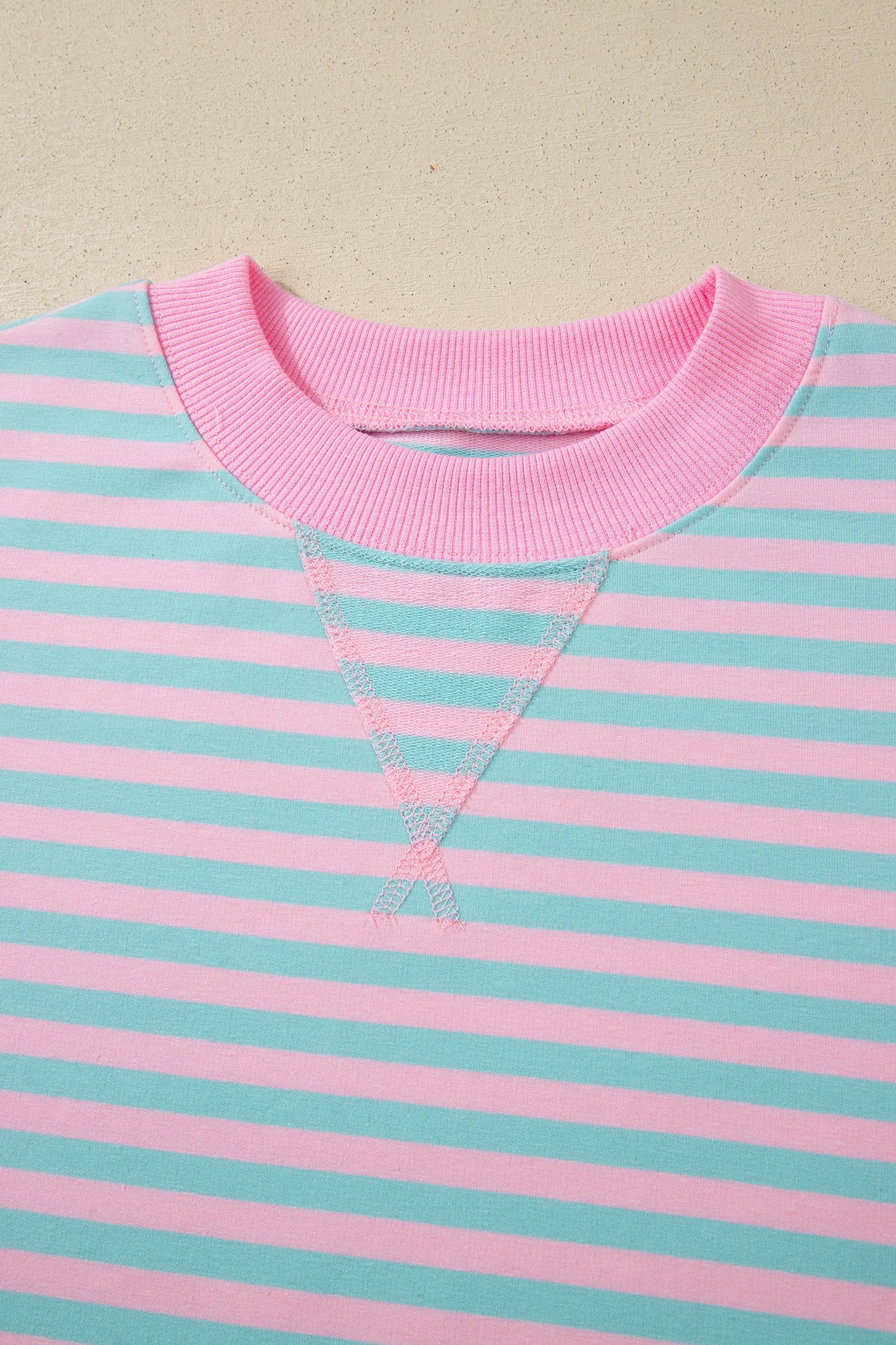 Stripe Colorblock Pullover & Pull-On Shorts Set
