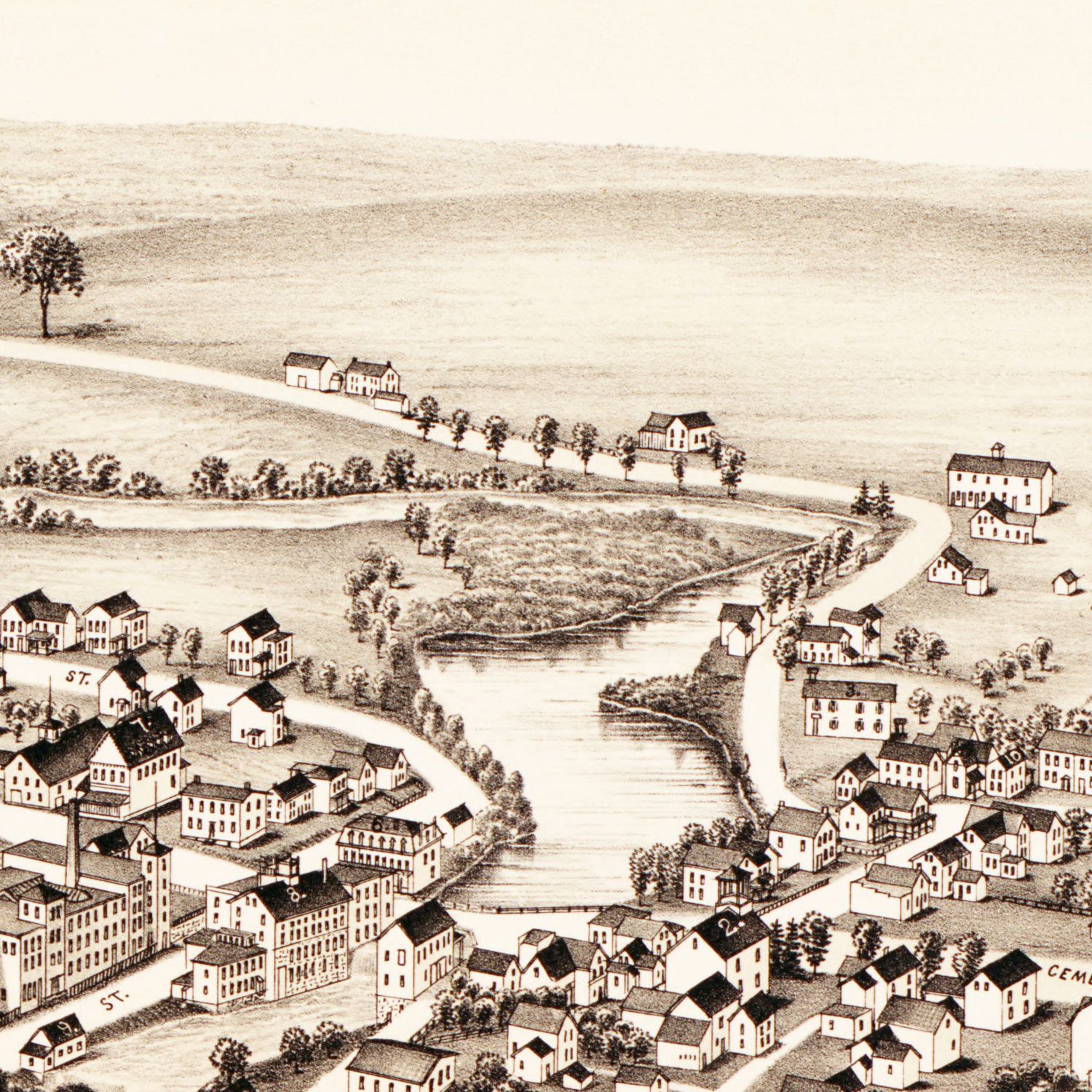 Vintage Map of Hagamans Mills, New York 1890