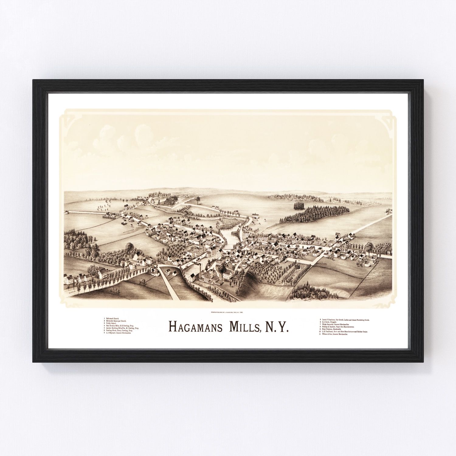 Vintage Map of Hagamans Mills, New York 1890