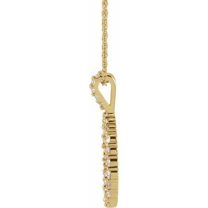 14K Yellow Gold 3/4 CTW Natural Diamond Scattered Circle 16-18" Necklace
