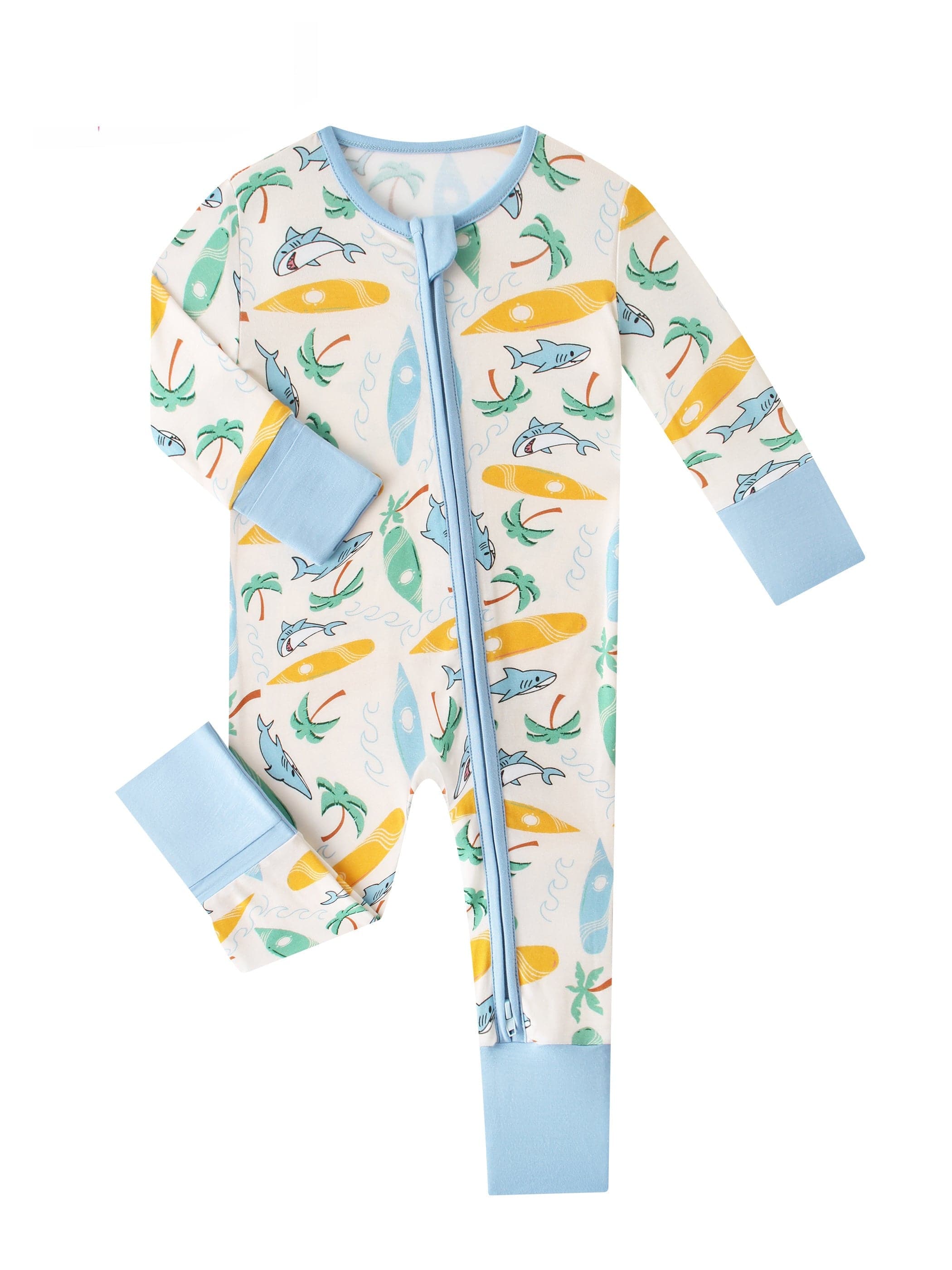 Posh TOT Surf's Up Bamboo Baby Convertible Zippy Romper  CINCO DE MAYO PROMO - FINAL SALE